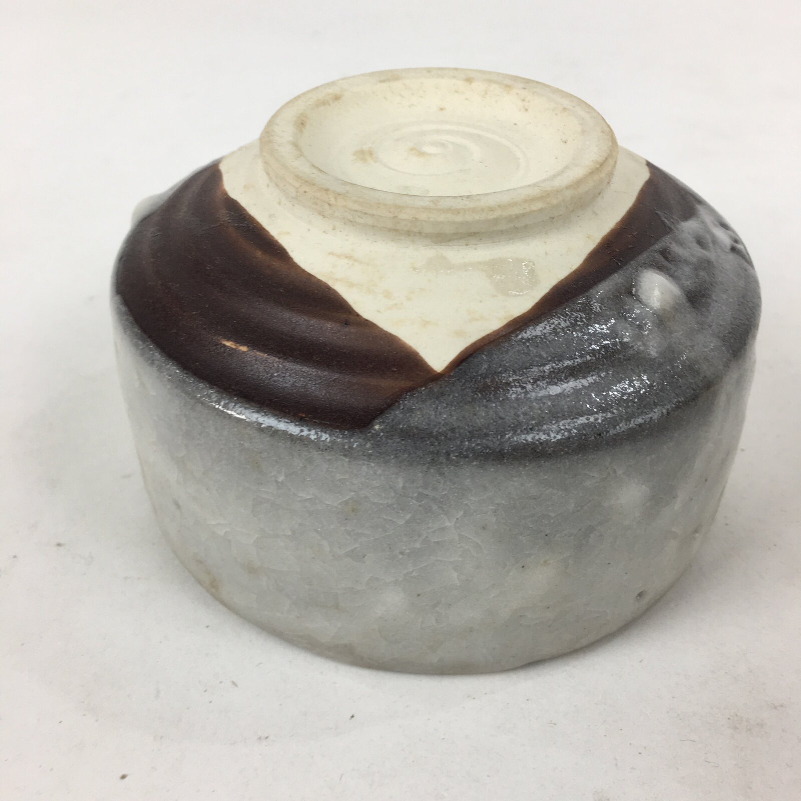 Japanese Mino Ware Ceramic Green Tea Bowl Vtg Chawan Boxed Pottery PX601