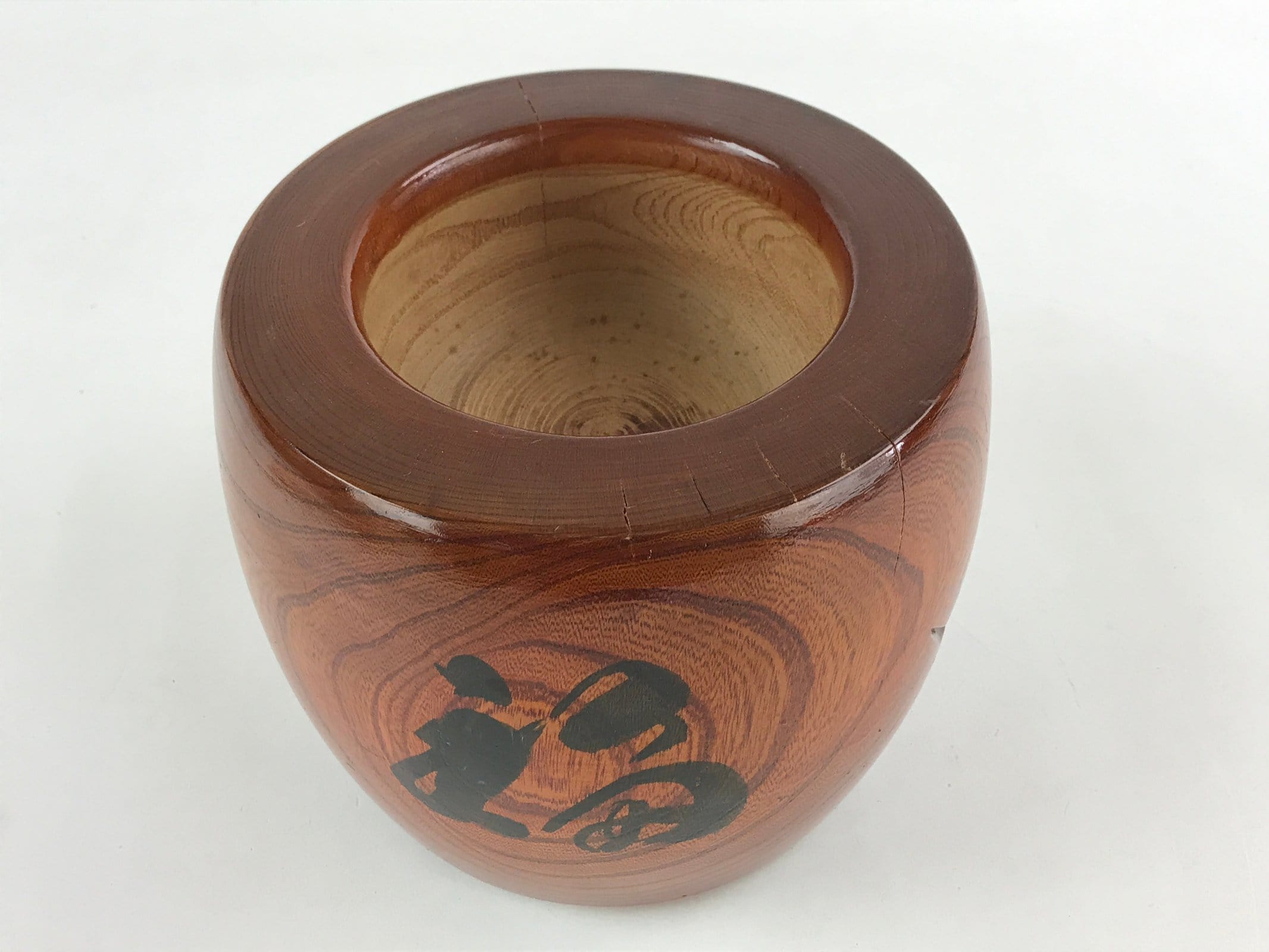 Japanese Mochitsuki Wood Mortar Pestle Set Vtg Brown Small Usu Kine Mochi JK588