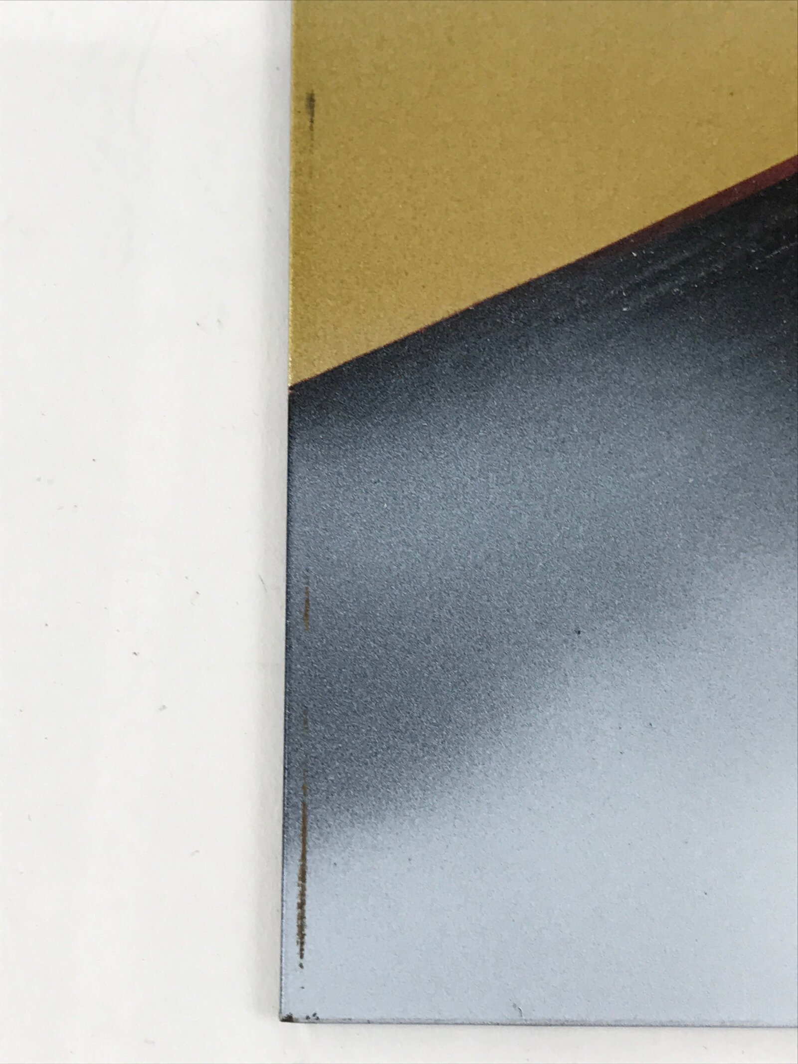 Japanese Mt.Fuji Metal Engraving Wall Art Red Mountain Cloud Signed Shunzan FL85