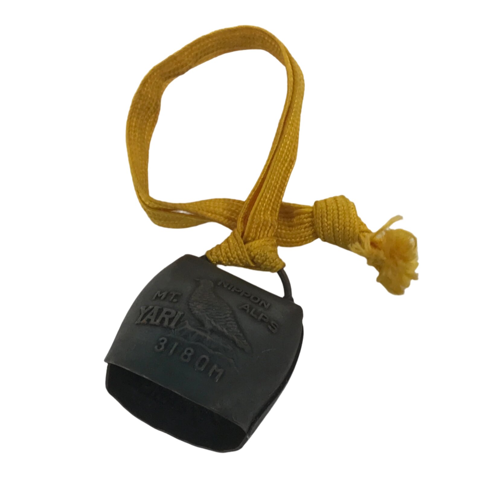 Japanese Mt. Yari Souvenir Metal Bear Bell Amulet Hiking Nippon Alps Brown JK873