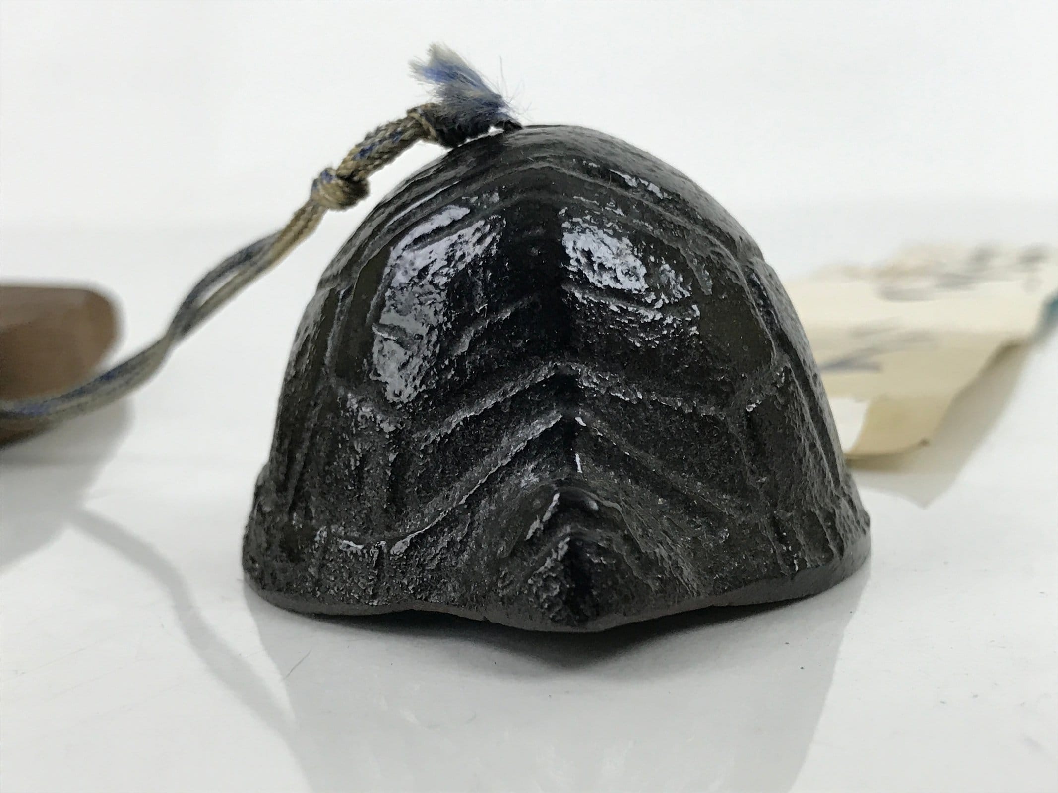 Japanese Nanbu Iron Furin Wind Chime Tetsurin Vtg Bell Wood Pufferfish DR531