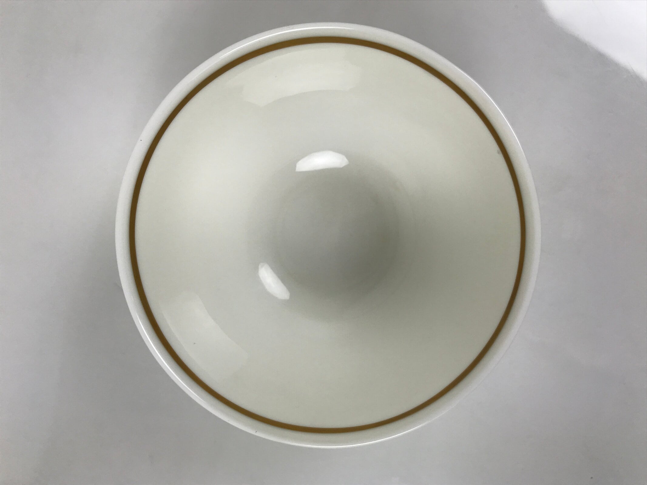 Japanese Narumi Porcelain Yunomi Teacup Pottery Vtg White Brown Gold Leaf TC617