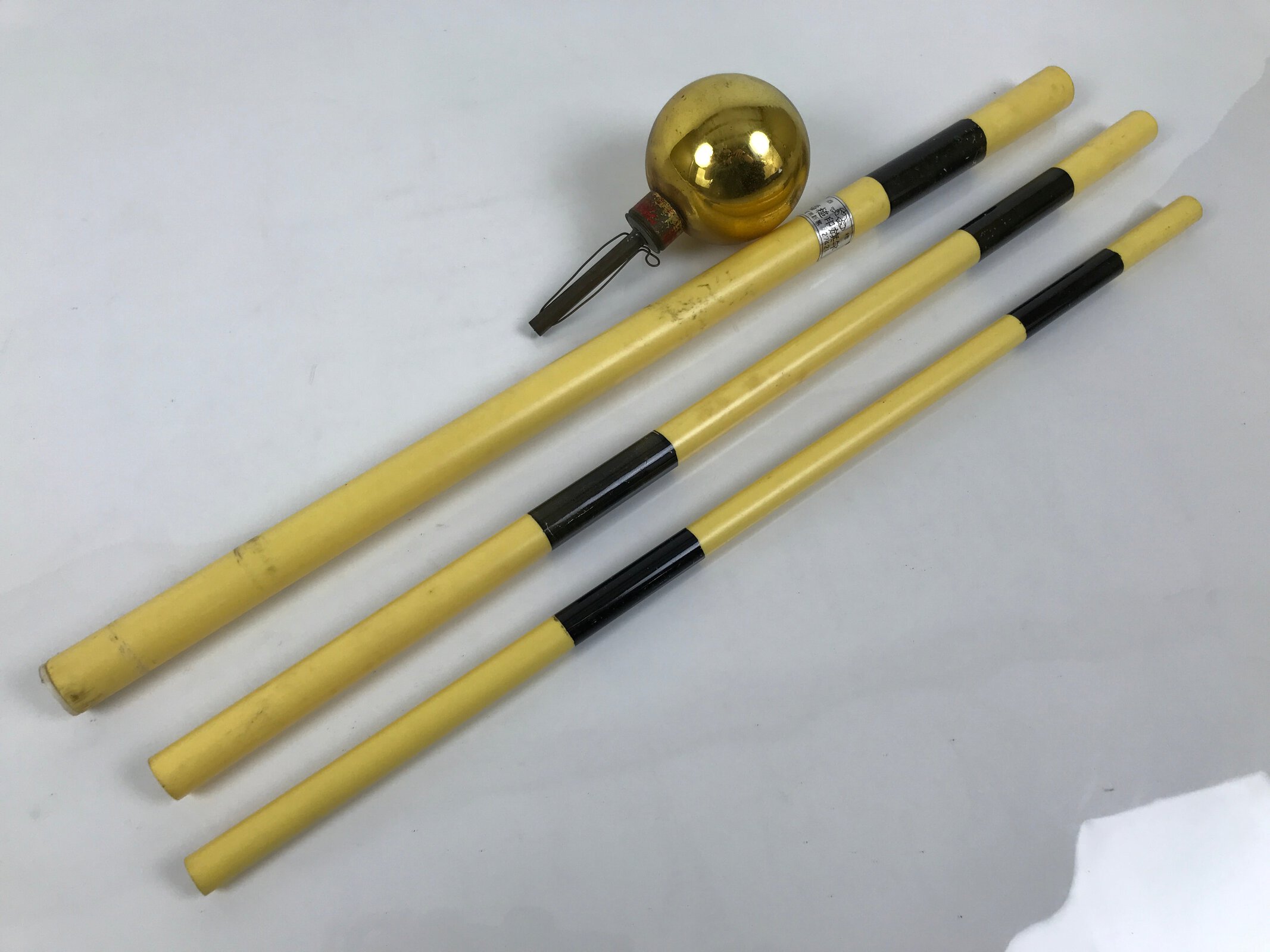 Japanese National Flag w/Pole Vtg Hinomaru Red White Fabric Storage Case JK934