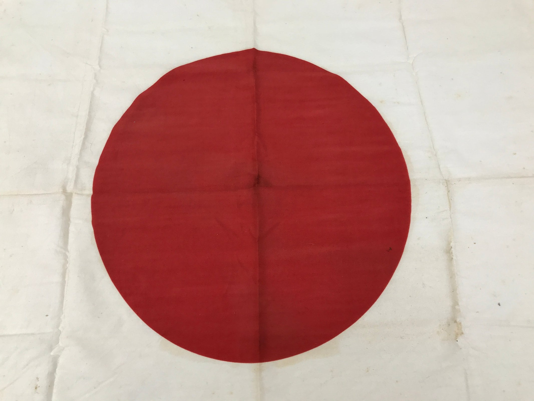 Japanese National Flag w/Pole Vtg Hinomaru Red White Fabric Storage Case JK934