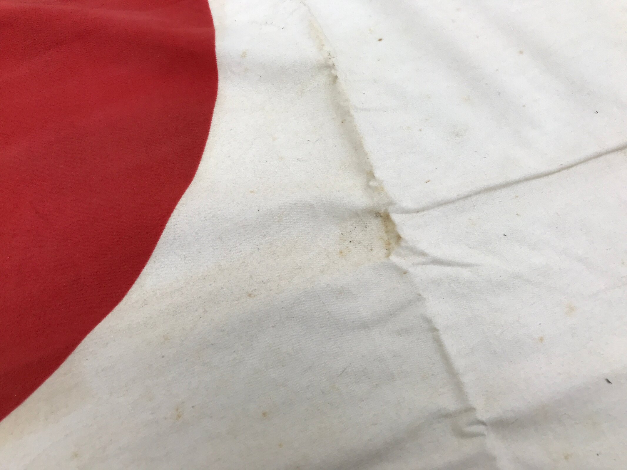 Japanese National Flag w/Pole Vtg Hinomaru Red White Fabric Storage Case JK934