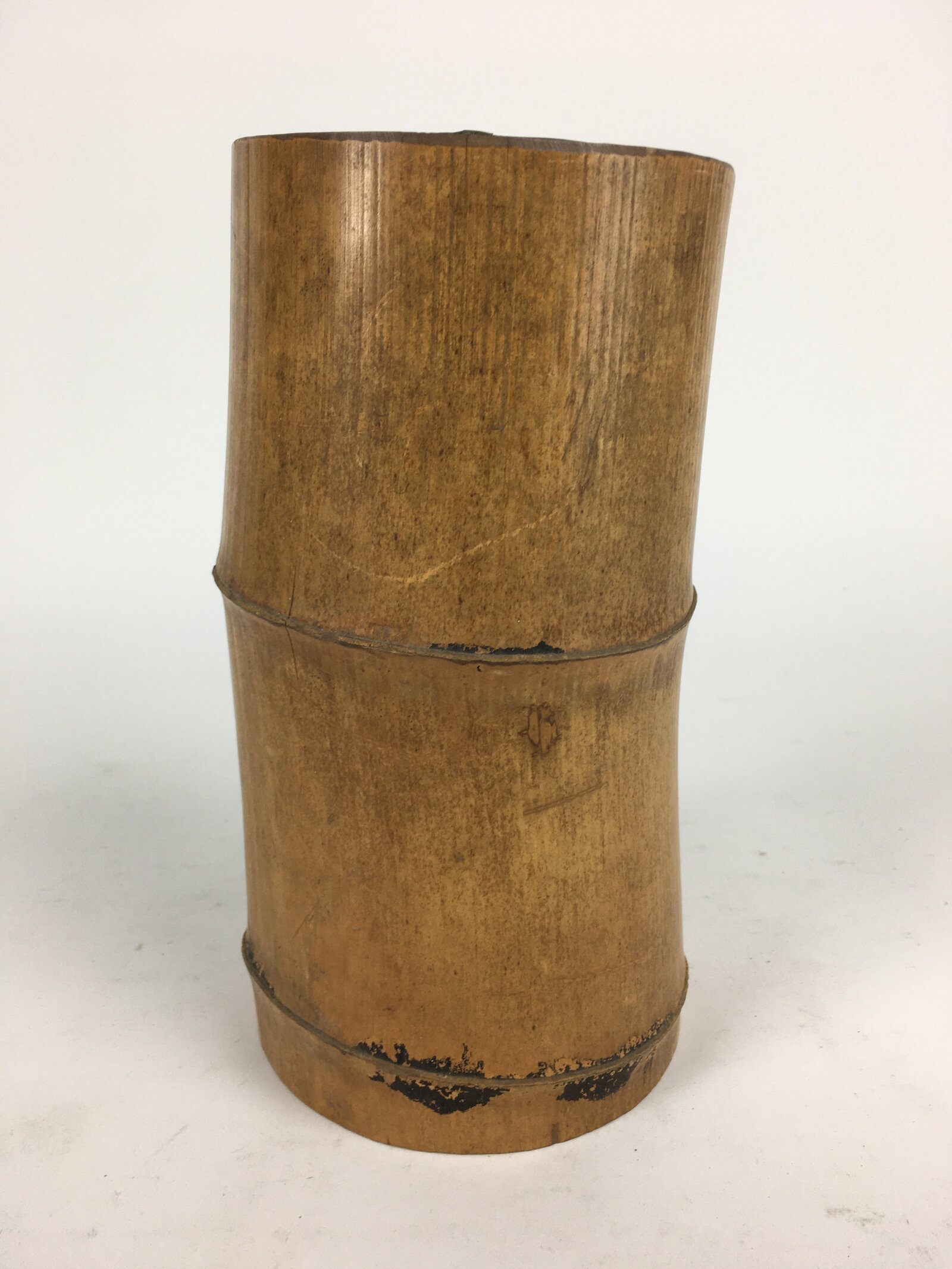 Japanese Natural Bamboo Flower Vase Vtg Ikebana Arrangement Kabin FV953