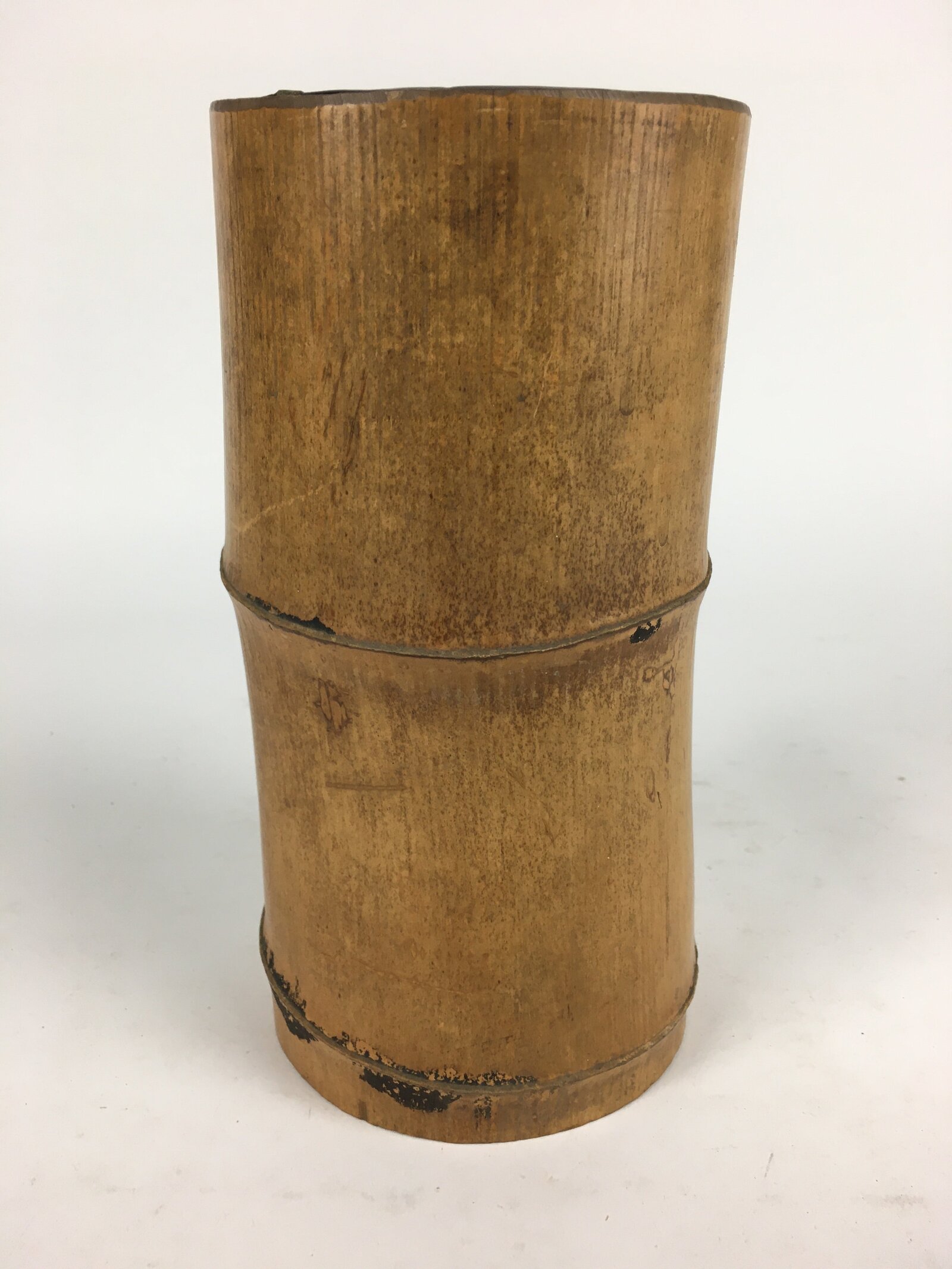 Japanese Natural Bamboo Flower Vase Vtg Ikebana Arrangement Kabin FV953