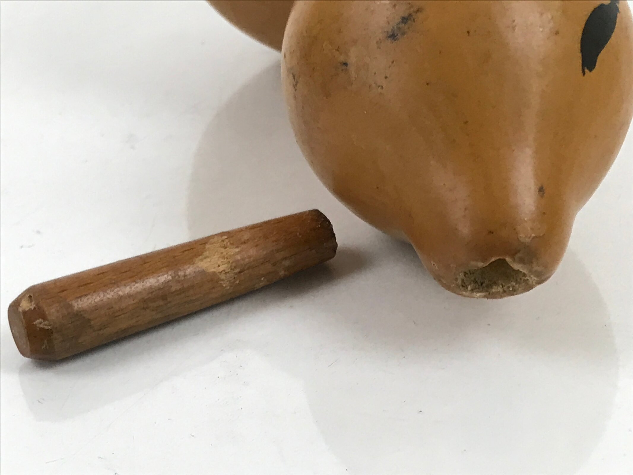 Japanese Natural Hyotan Gourd Kanji Vtg Sake Bottle Lucky Charm Calabash G272