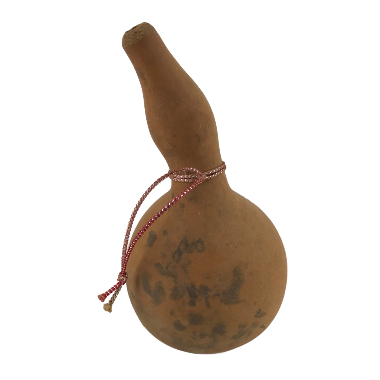 Japanese Natural Hyotan Gourd Vtg Sake Bottle Lucky Charm Calabash Brown G258