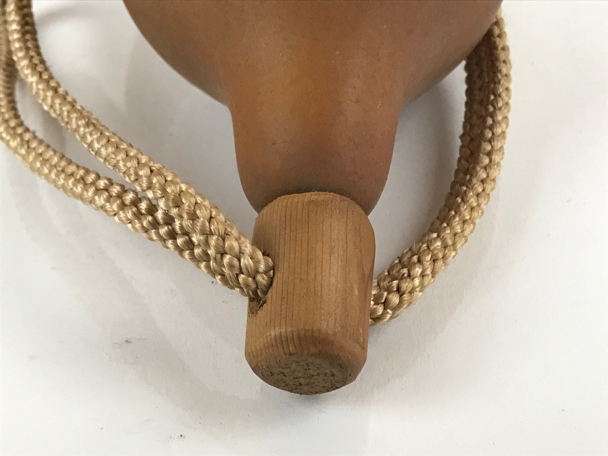 Japanese Natural Hyotan Gourd Vtg Sake Bottle Lucky Charm Calabash Lidded G259