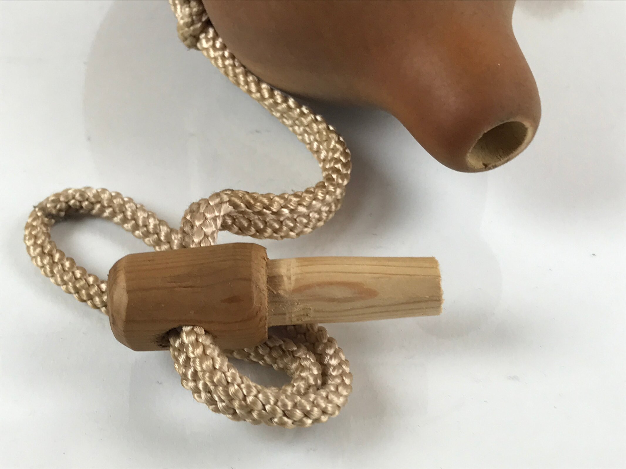 Japanese Natural Hyotan Gourd Vtg Sake Bottle Lucky Charm Calabash Lidded G259