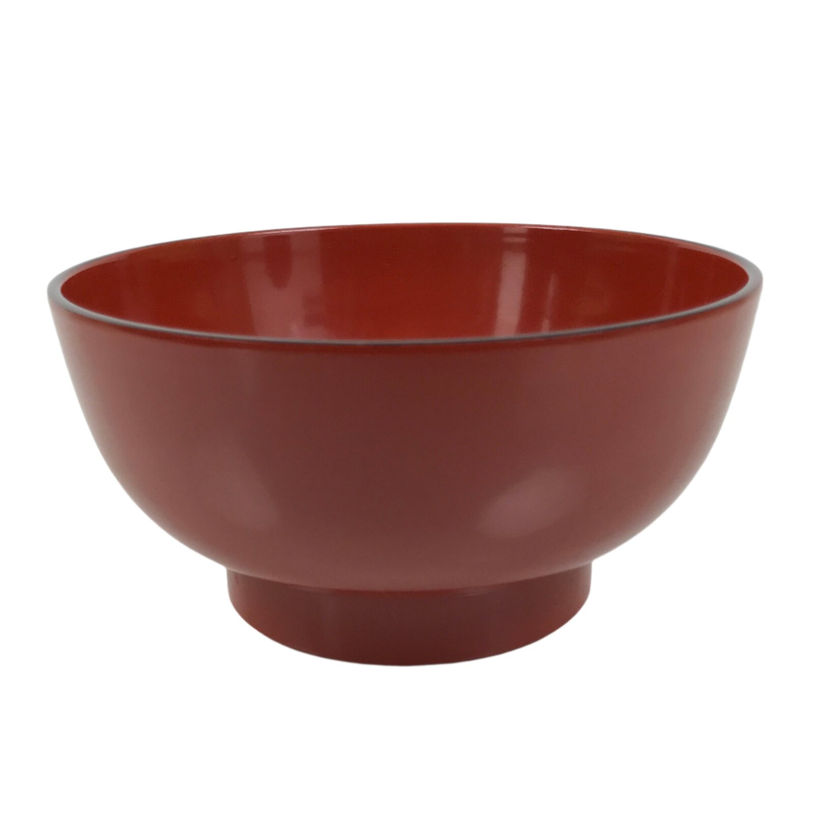 Japanese Natural Lacquered Wooden Rice Bowl Owan Vtg Wajima Nuri Red Black LB146