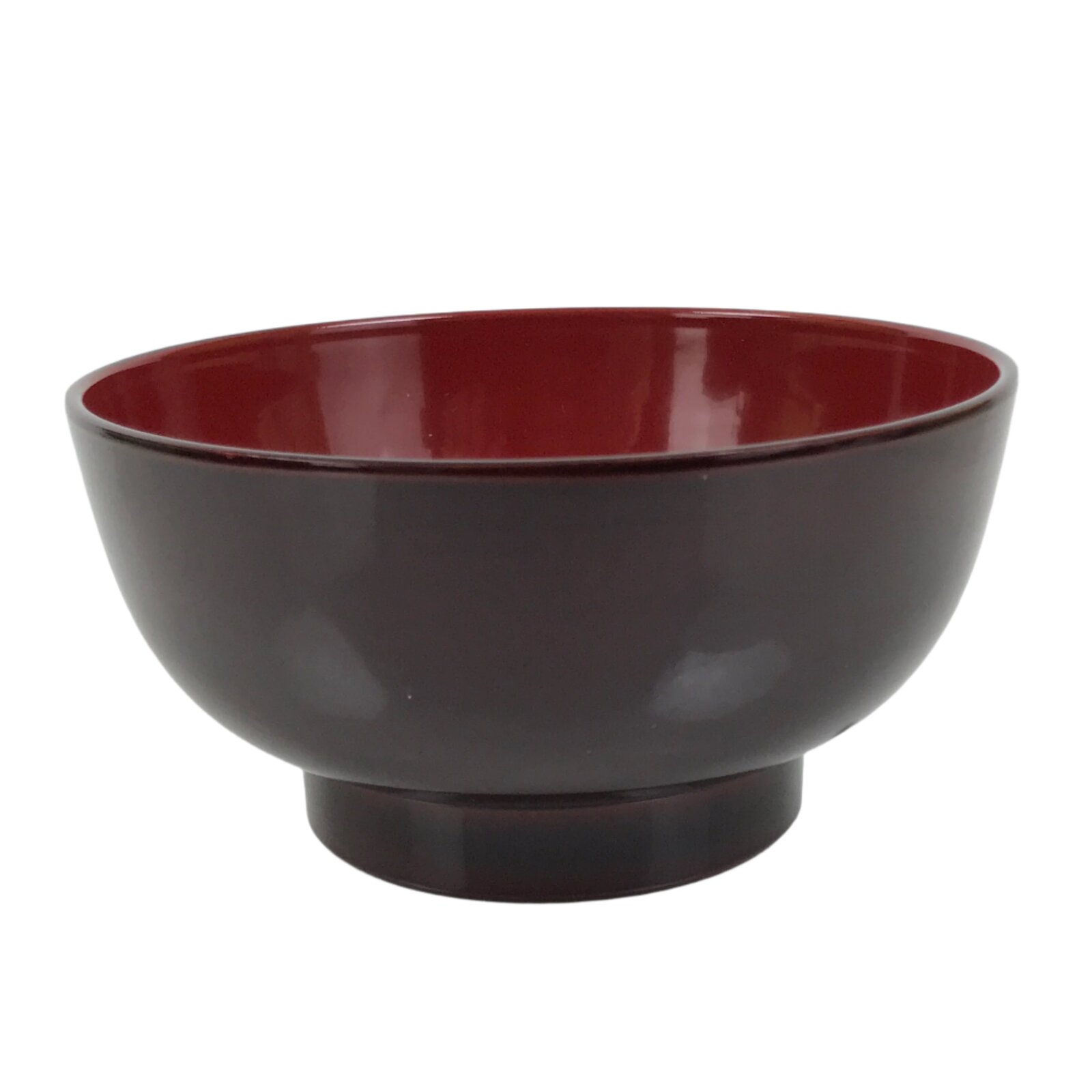 Japanese Natural Lacquered Wooden Rice Bowl Owan Vtg Wajima Nuri Red Brown LB149