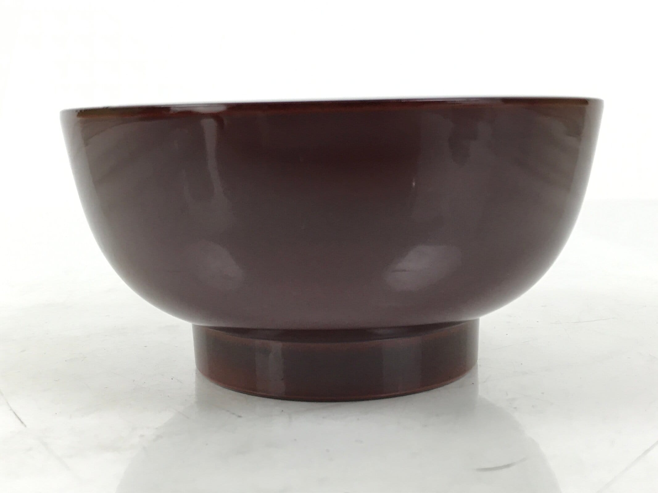 Japanese Natural Lacquered Wooden Rice Bowl Owan Vtg Wajima Nuri Red Brown LB153