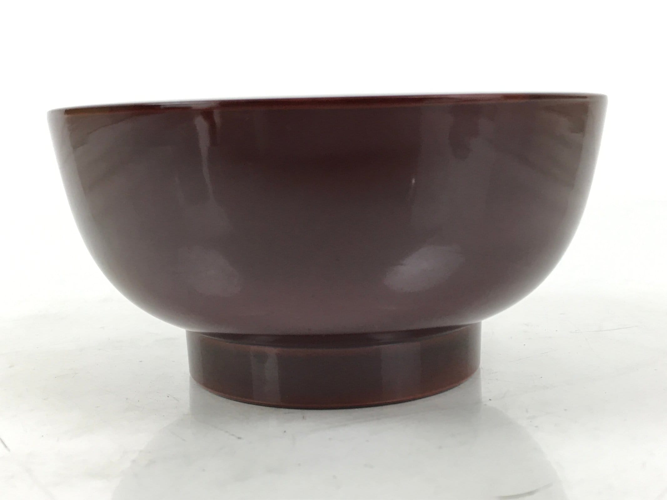 Japanese Natural Lacquered Wooden Rice Bowl Owan Vtg Wajima Nuri Red Brown LB153