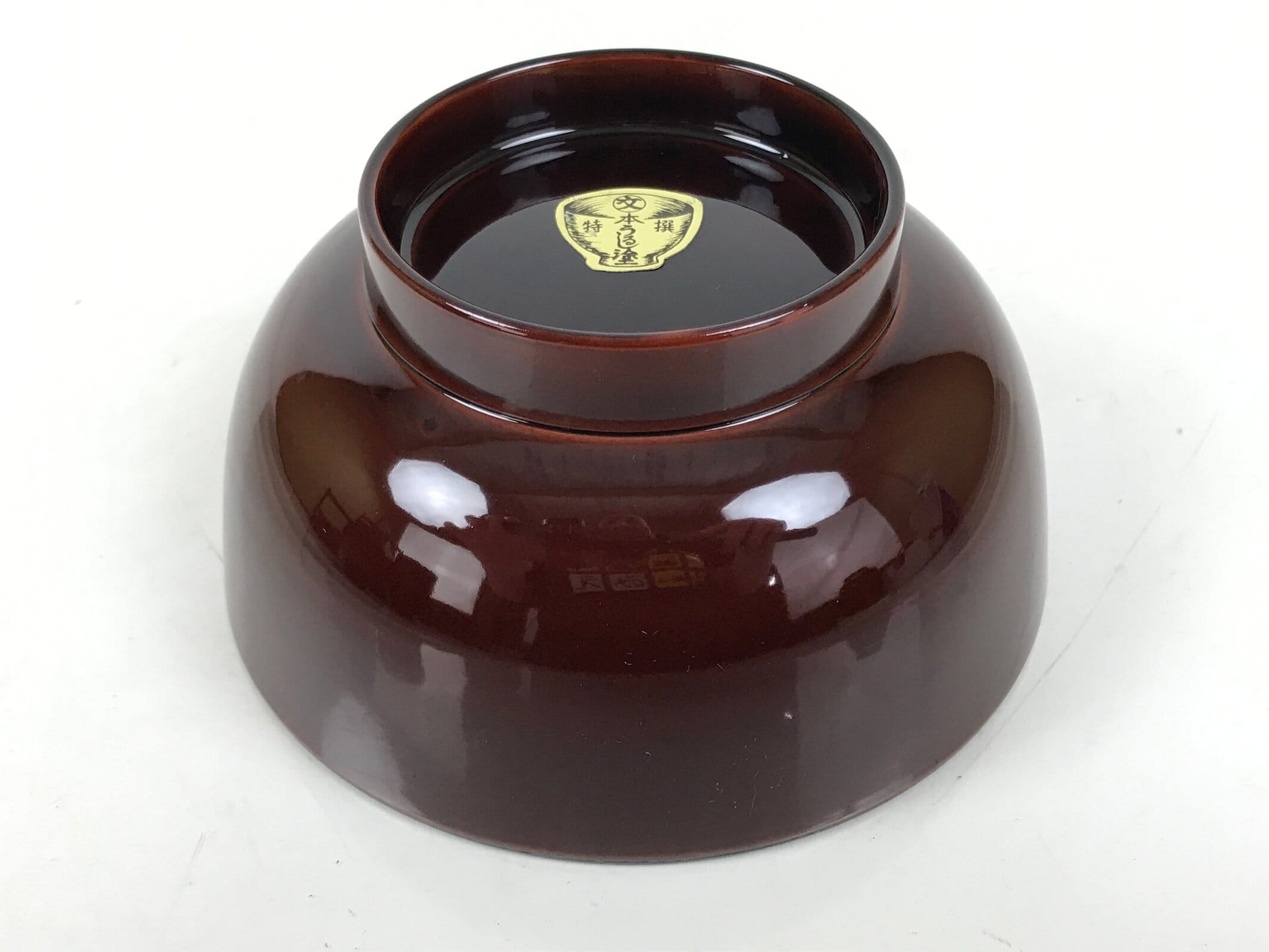Japanese Natural Lacquered Wooden Rice Bowl Owan Vtg Wajima Nuri Red Brown LB153