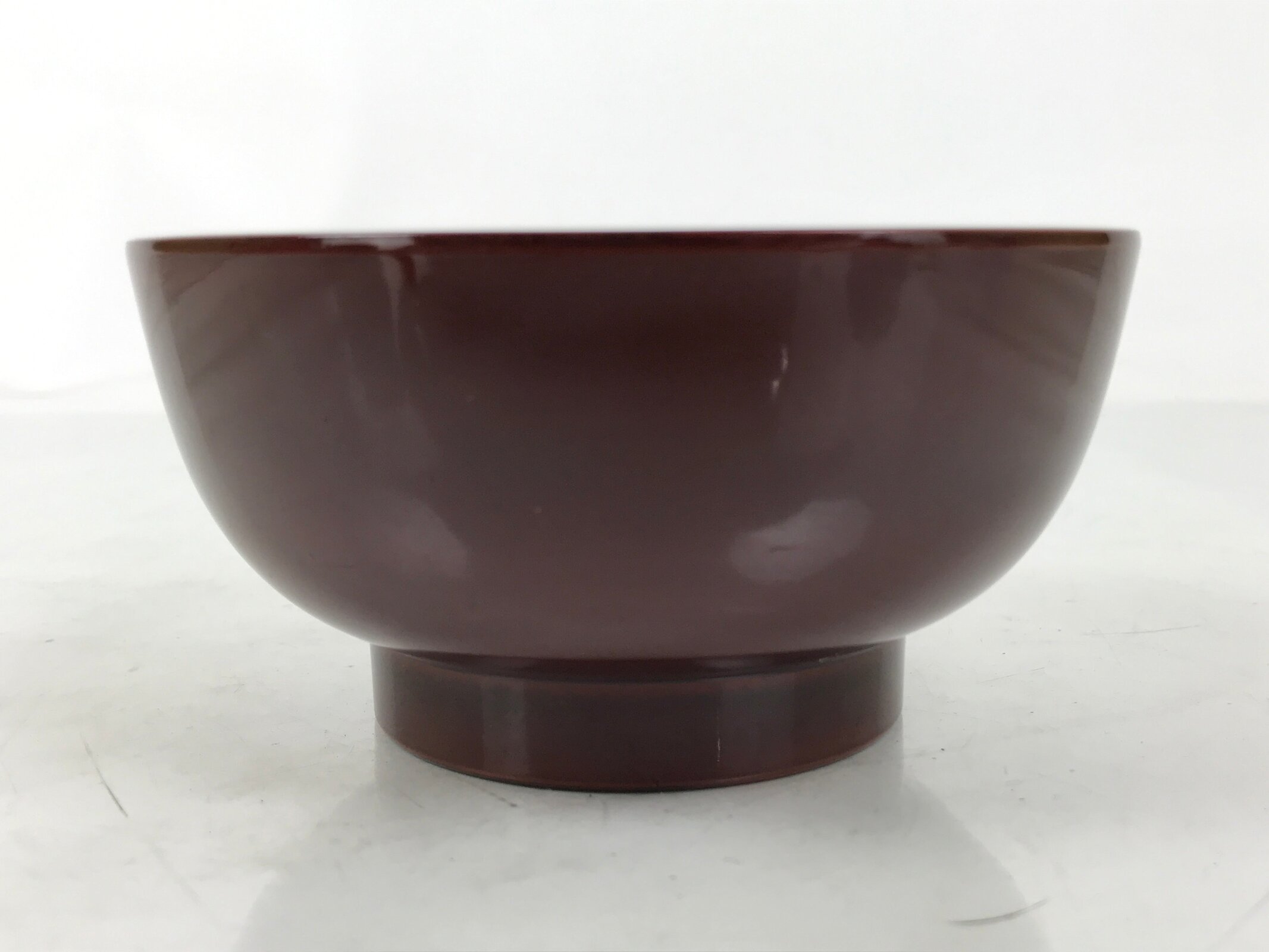 Japanese Natural Lacquered Wooden Rice Bowl Owan Vtg Wajima Nuri Red Brown LB155