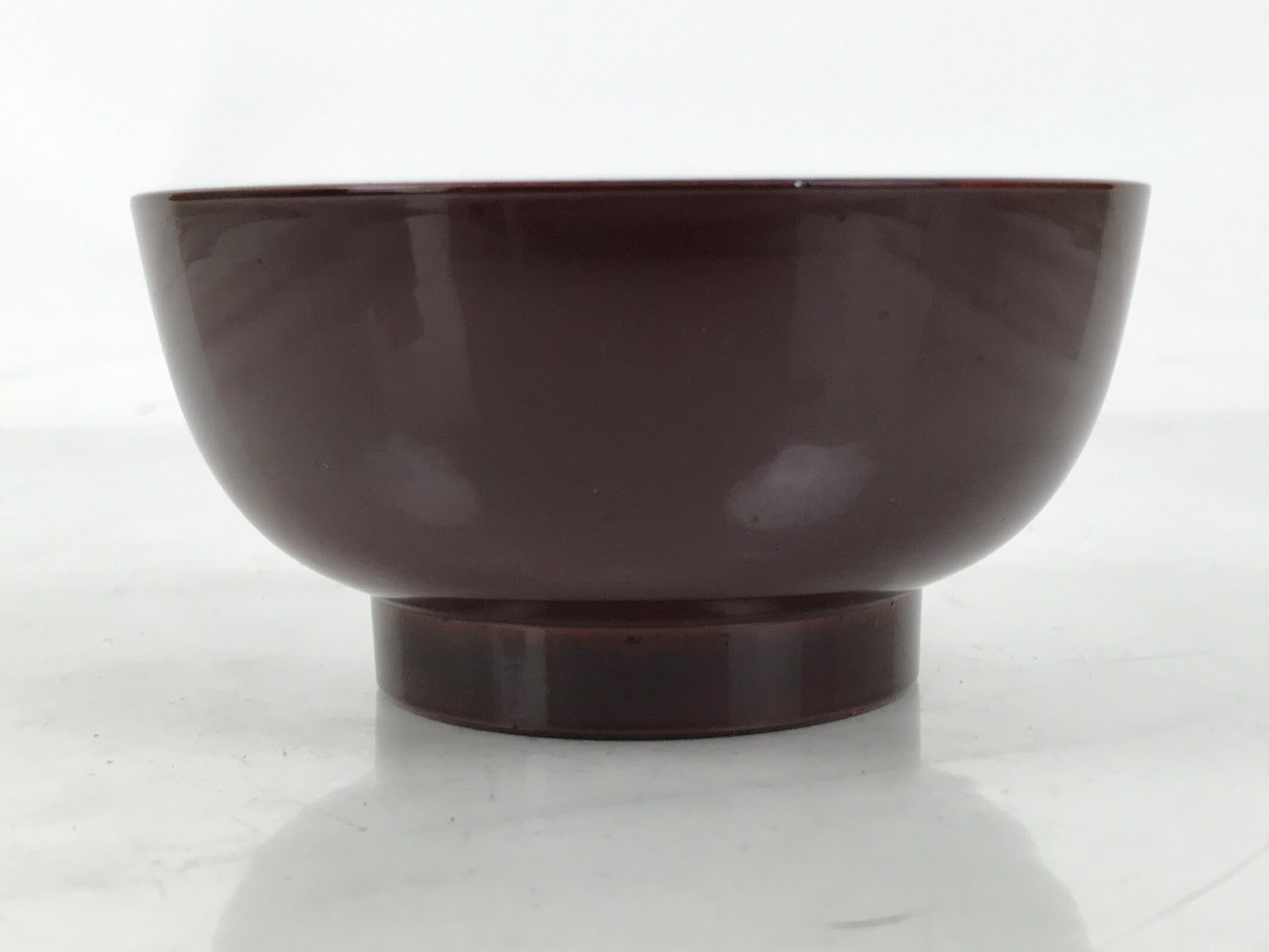 Japanese Natural Lacquered Wooden Rice Bowl Owan Vtg Wajima Nuri Red Brown LB156