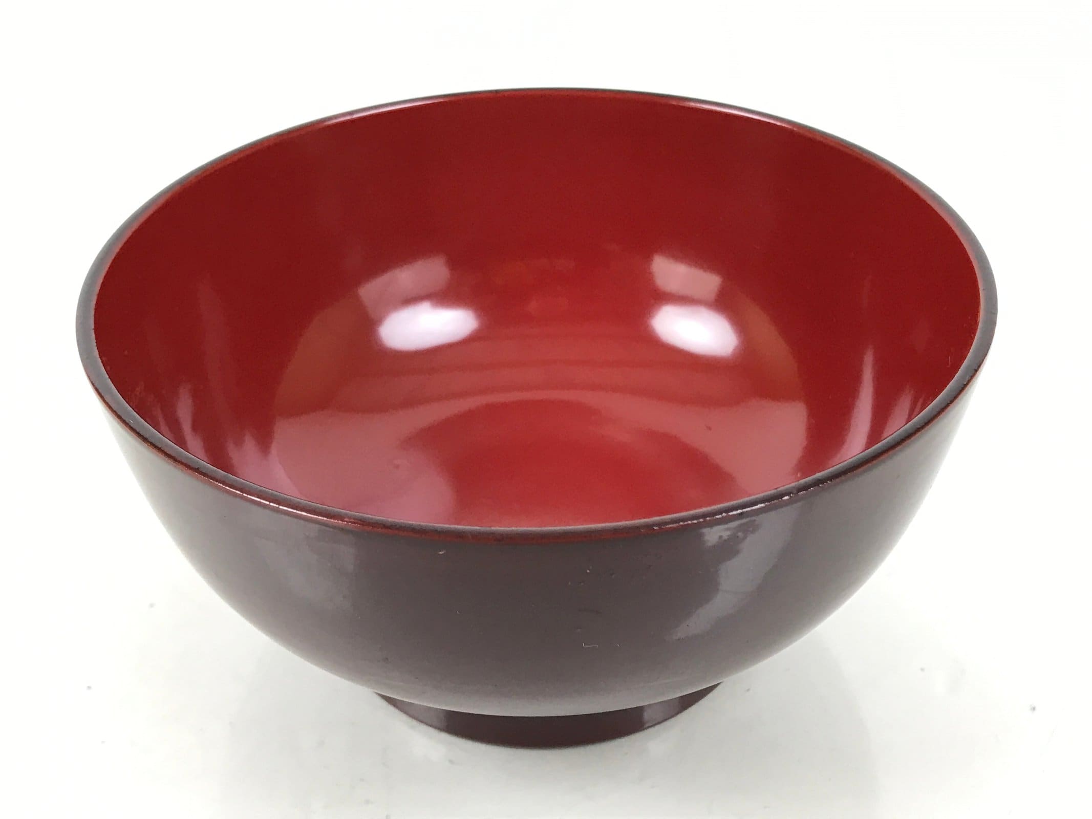 Japanese Natural Lacquered Wooden Rice Bowl Owan Vtg Wajima Nuri Red Brown LB161