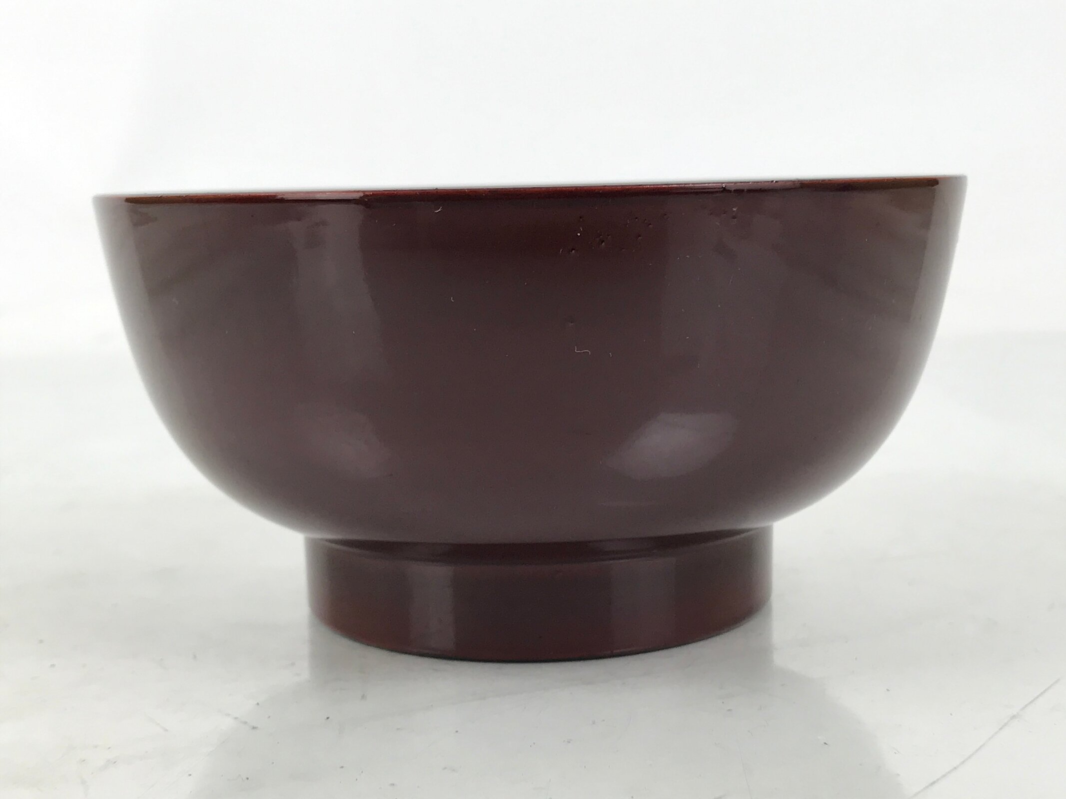 Japanese Natural Lacquered Wooden Rice Bowl Owan Vtg Wajima Nuri Red Brown LB161