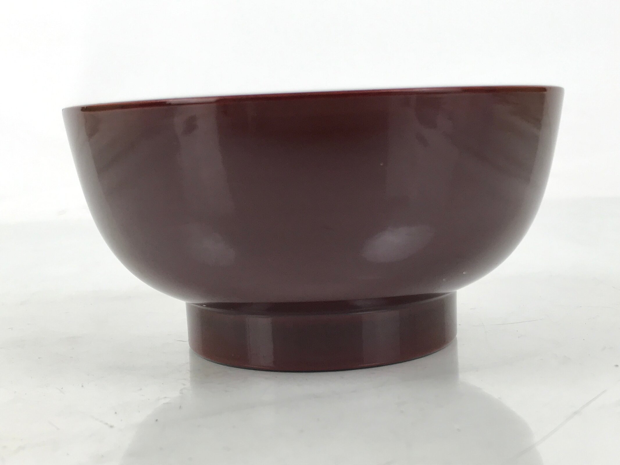 Japanese Natural Lacquered Wooden Rice Bowl Owan Vtg Wajima Nuri Red Brown LB161