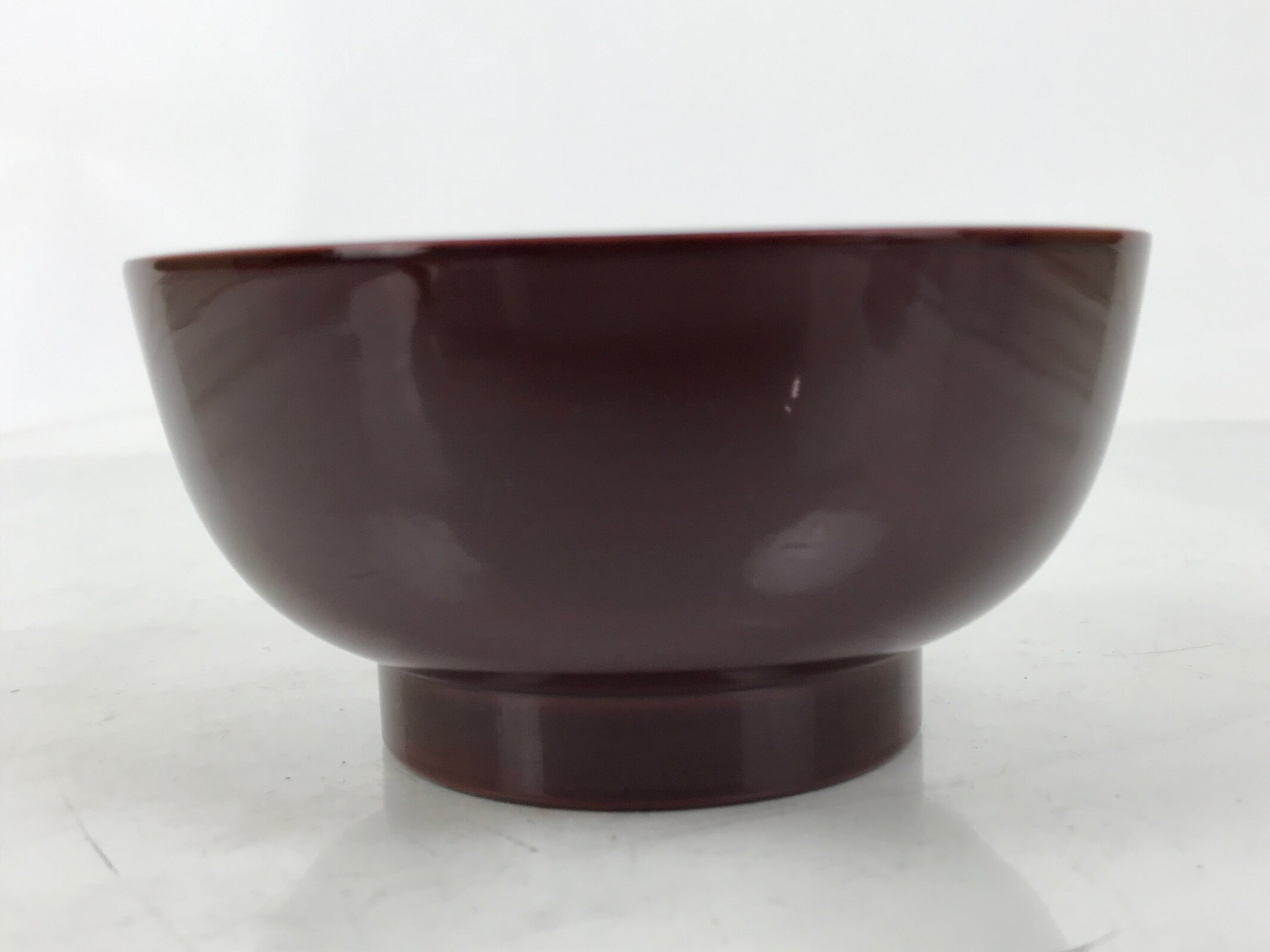Japanese Natural Lacquered Wooden Rice Bowl Owan Vtg Wajima Nuri Red Brown LB162