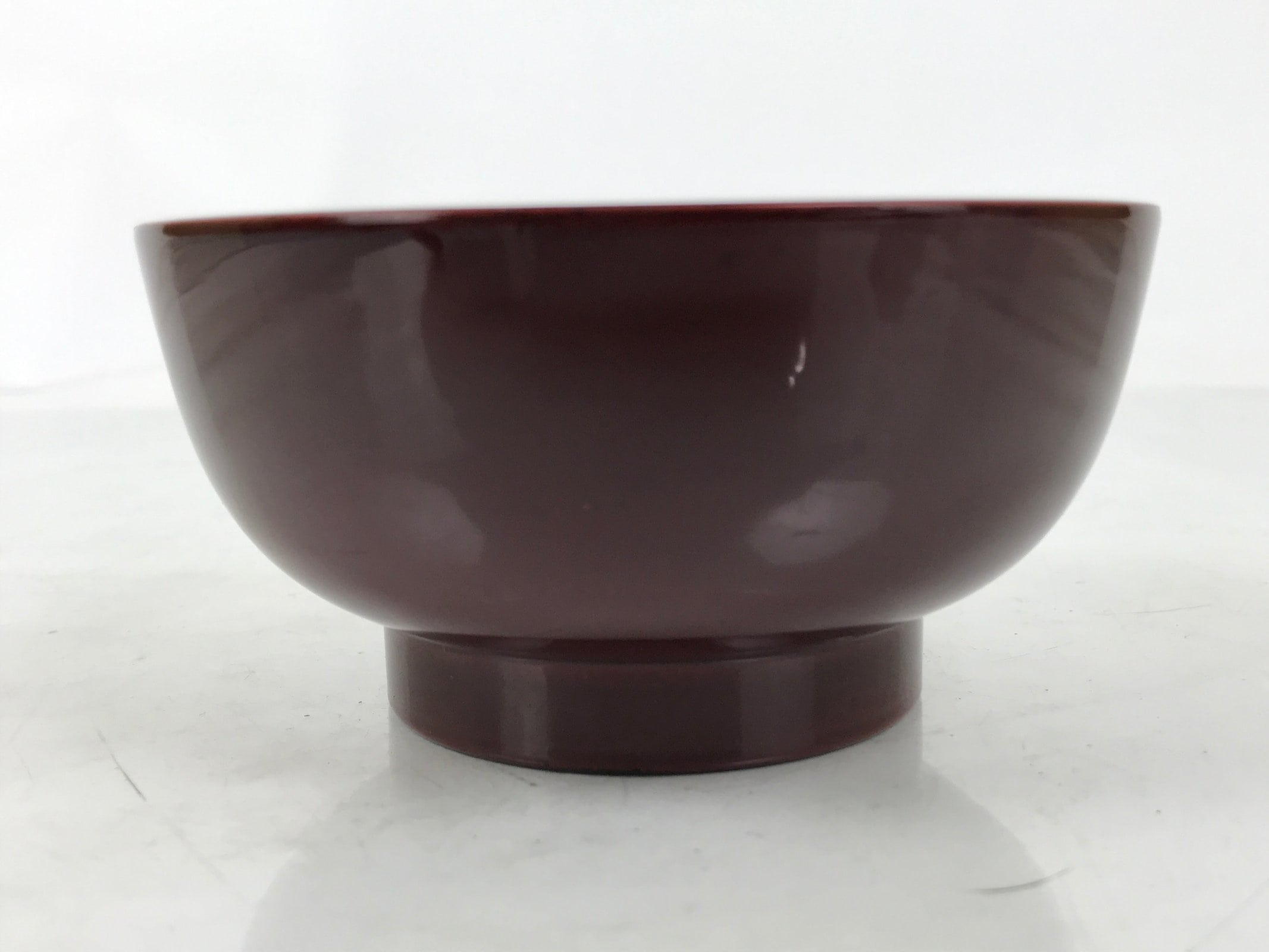 Japanese Natural Lacquered Wooden Rice Bowl Owan Vtg Wajima Nuri Red Brown LB162