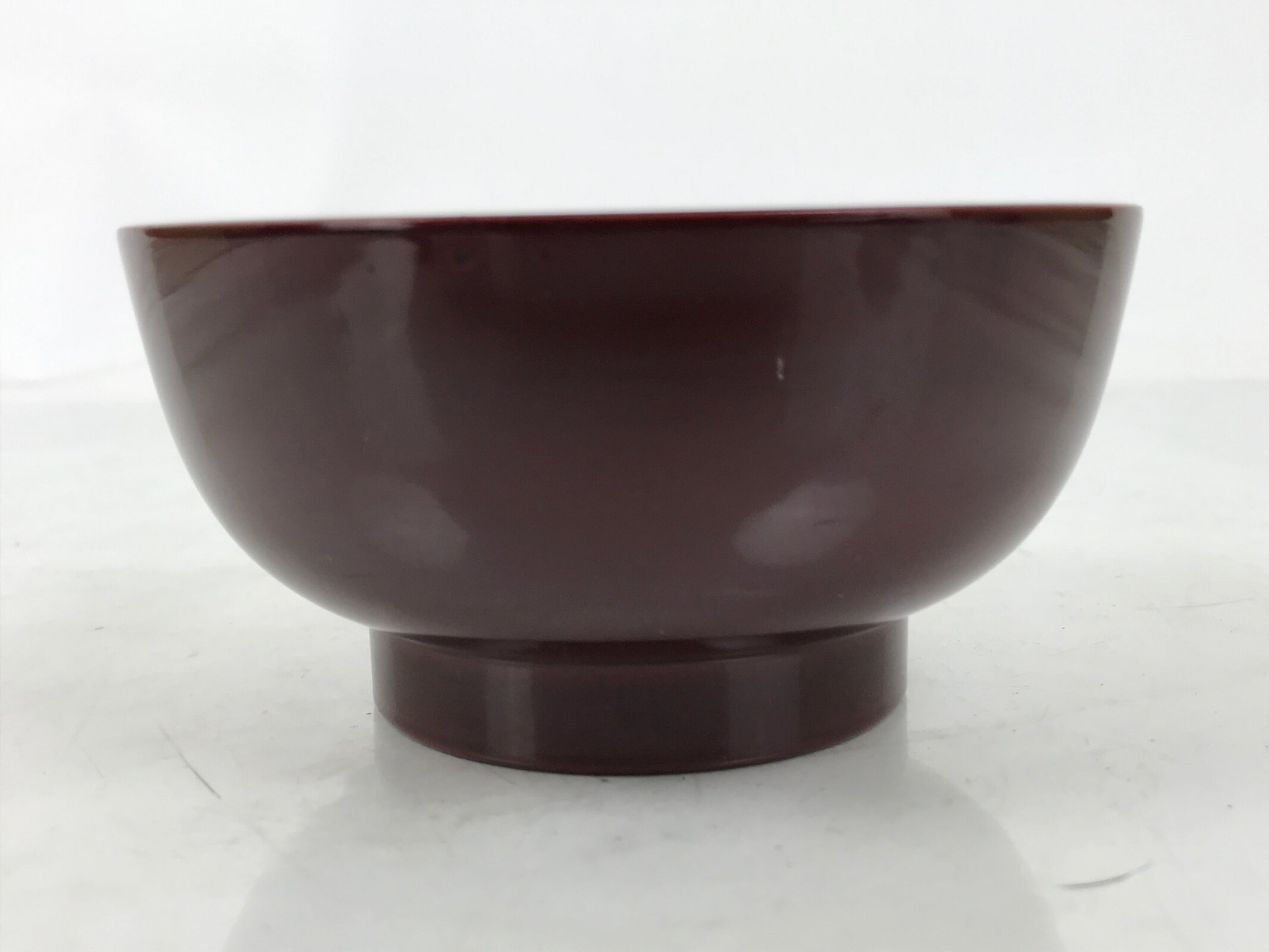 Japanese Natural Lacquered Wooden Rice Bowl Owan Vtg Wajima Nuri Red Brown LB162