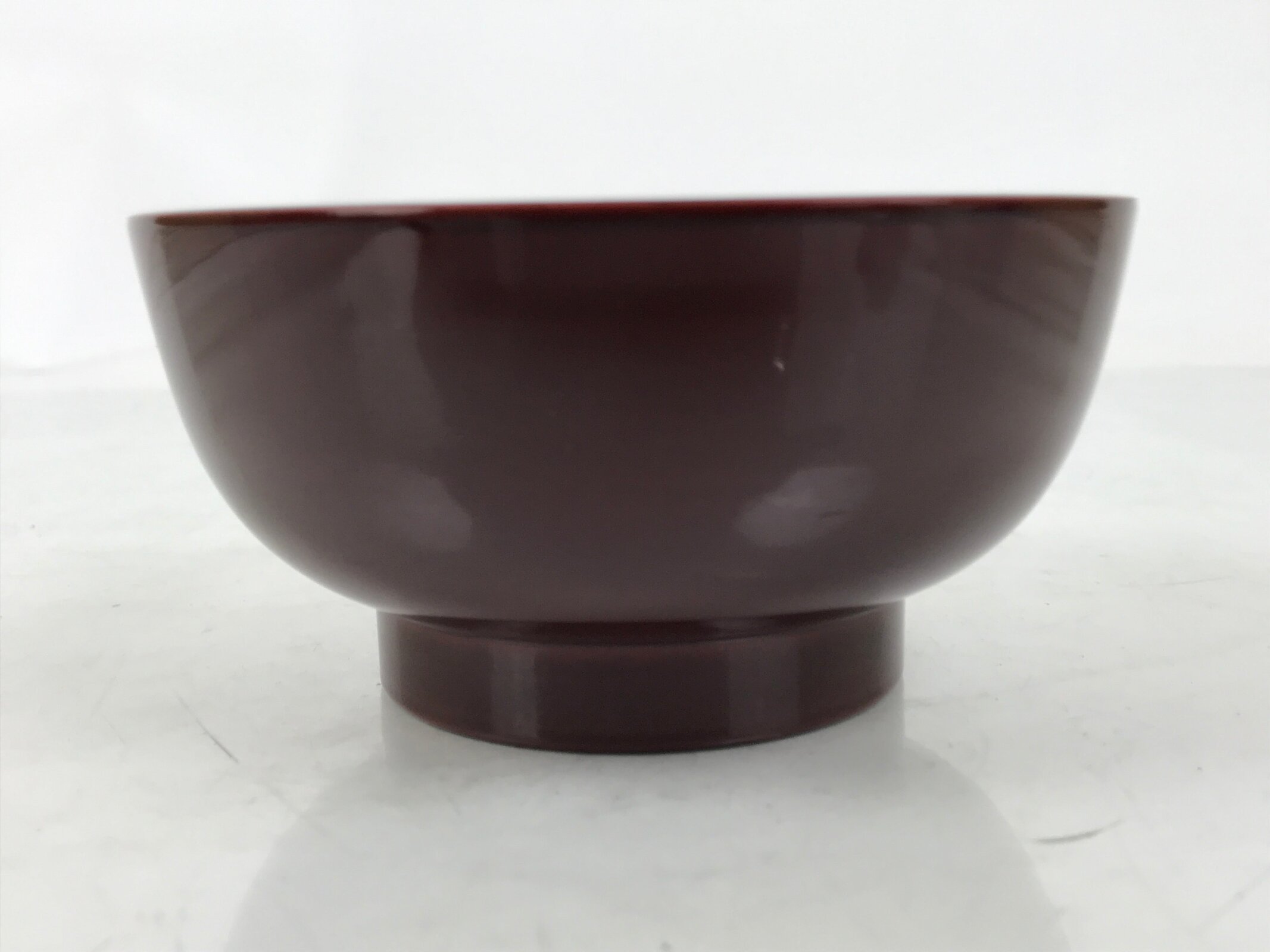 Japanese Natural Lacquered Wooden Rice Bowl Owan Vtg Wajima Nuri Red Brown LB162
