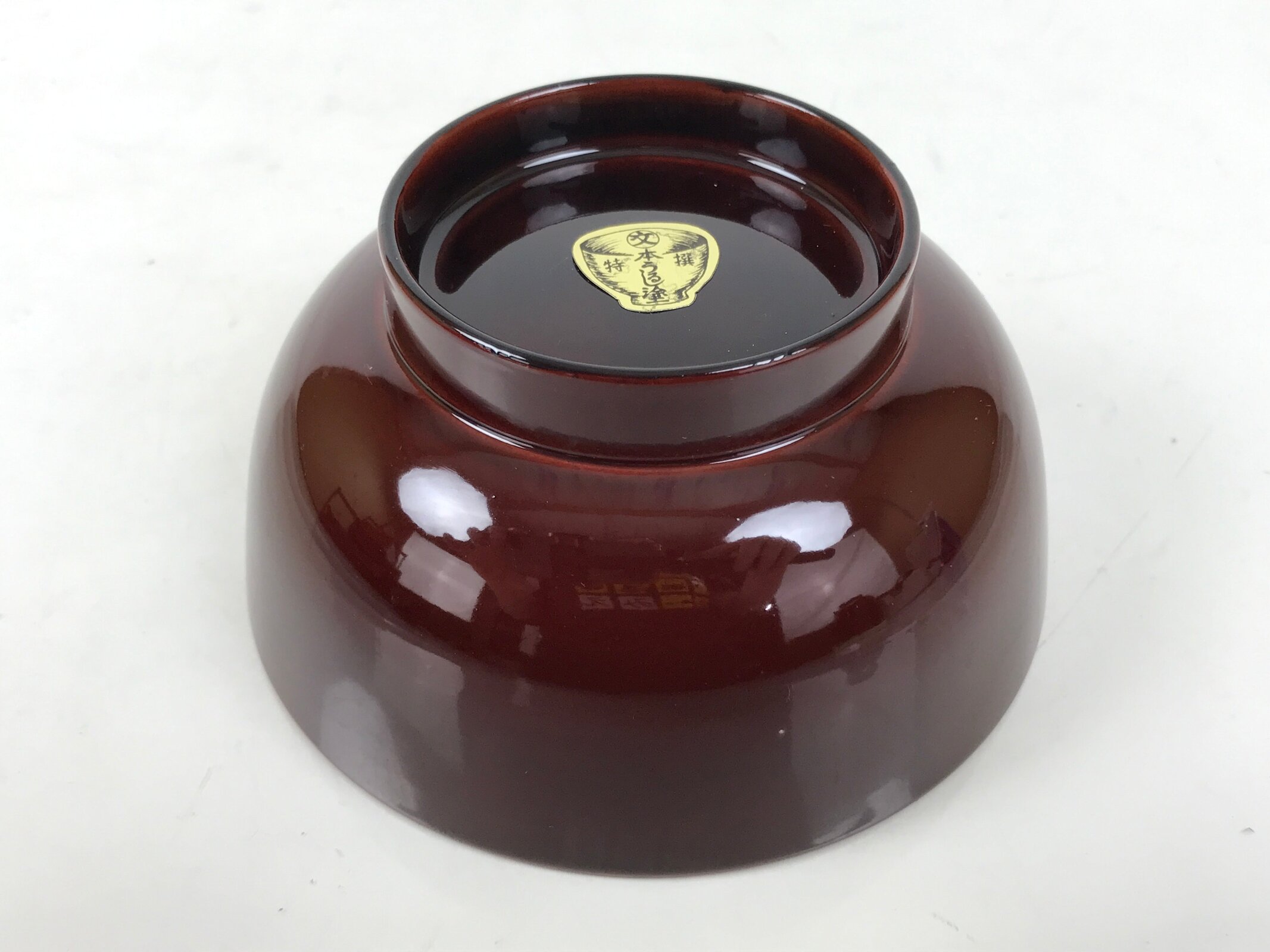 Japanese Natural Lacquered Wooden Rice Bowl Owan Vtg Wajima Nuri Red Brown LB162
