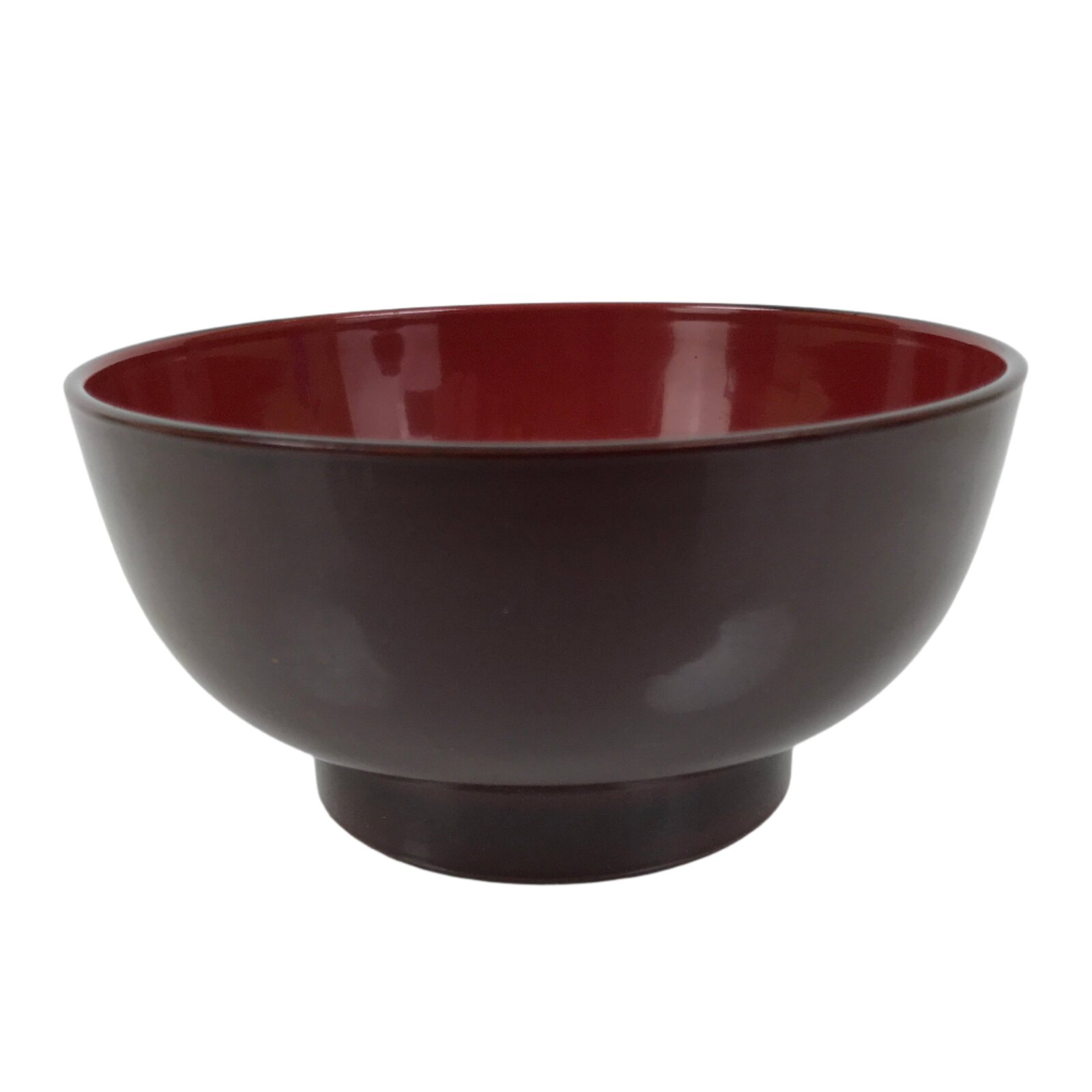 Japanese Natural Lacquered Wooden Rice Bowl Owan Vtg Wajima Nuri Red Brown LB163