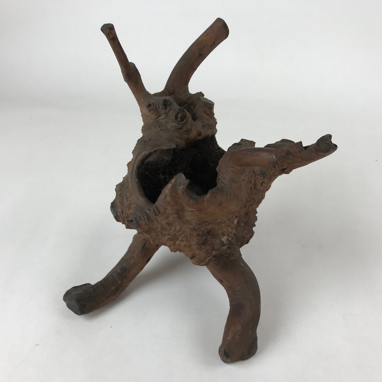 Japanese Natural Wooden Ikebana Display Stand Vtg Unique Flower Vase Kadai WT491