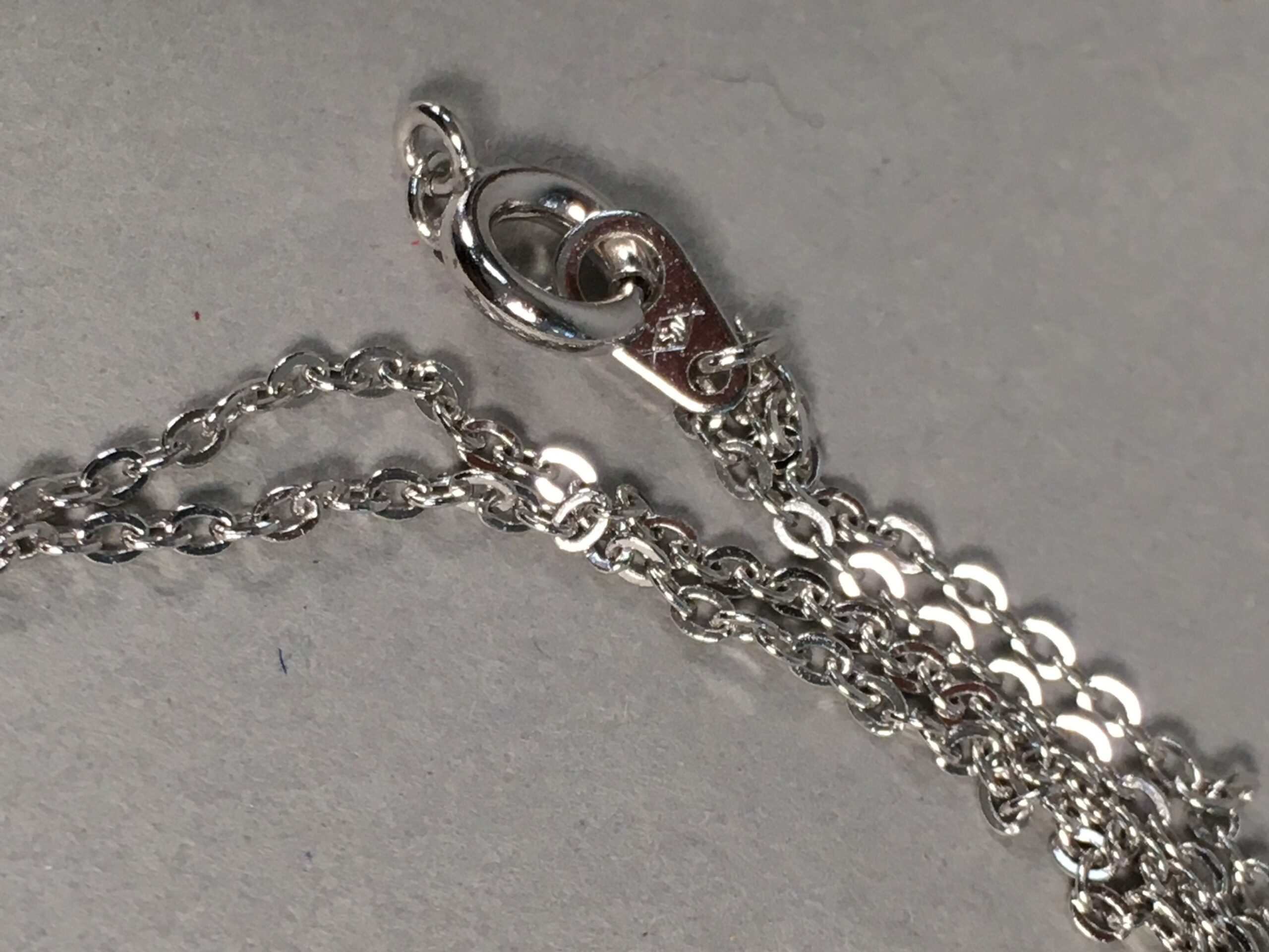 Japanese Necklace Vtg 45cm Long Silver Plated Chain NS Mark JK47