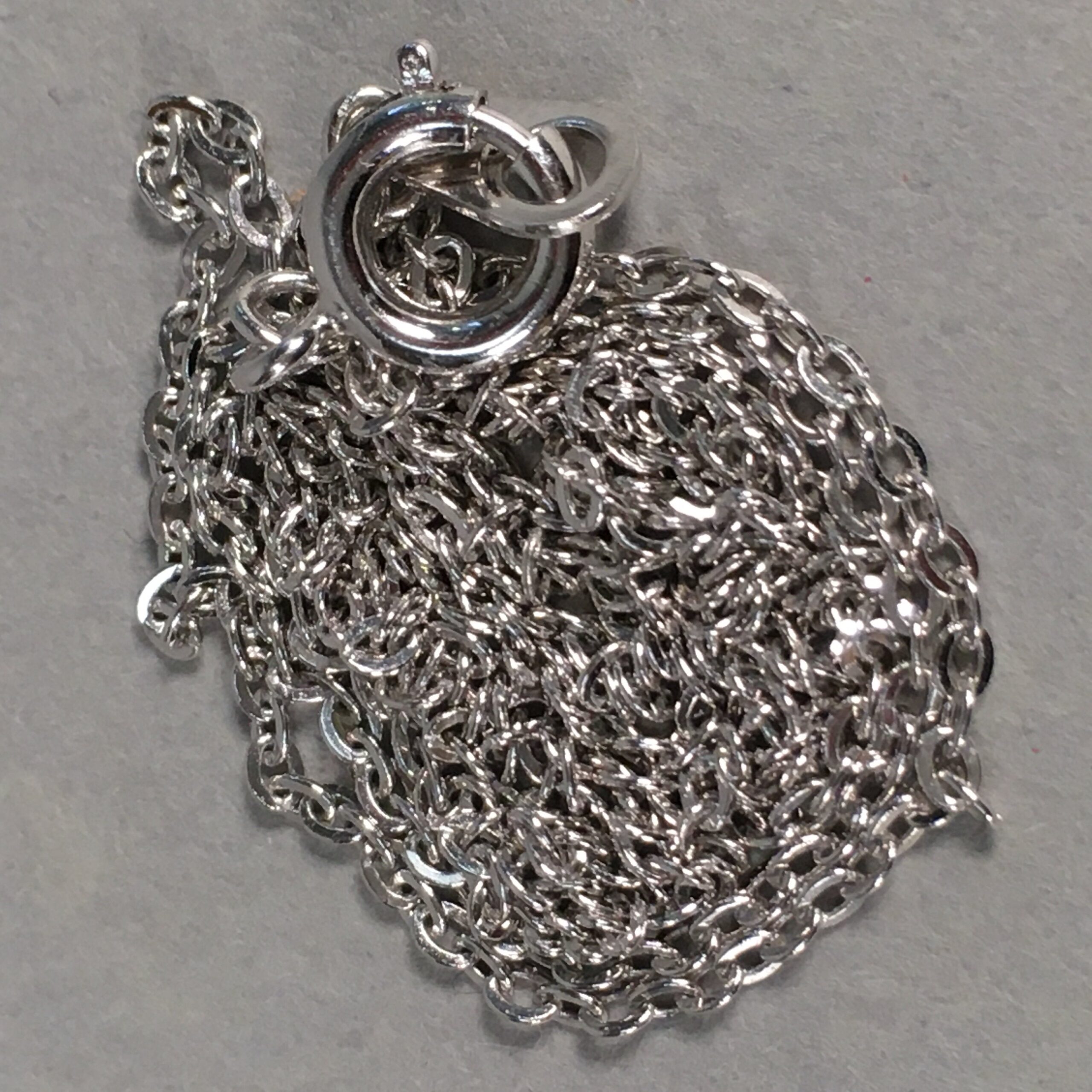 Japanese Necklace Vtg 45cm Long Silver Plated Chain NS Mark JK47