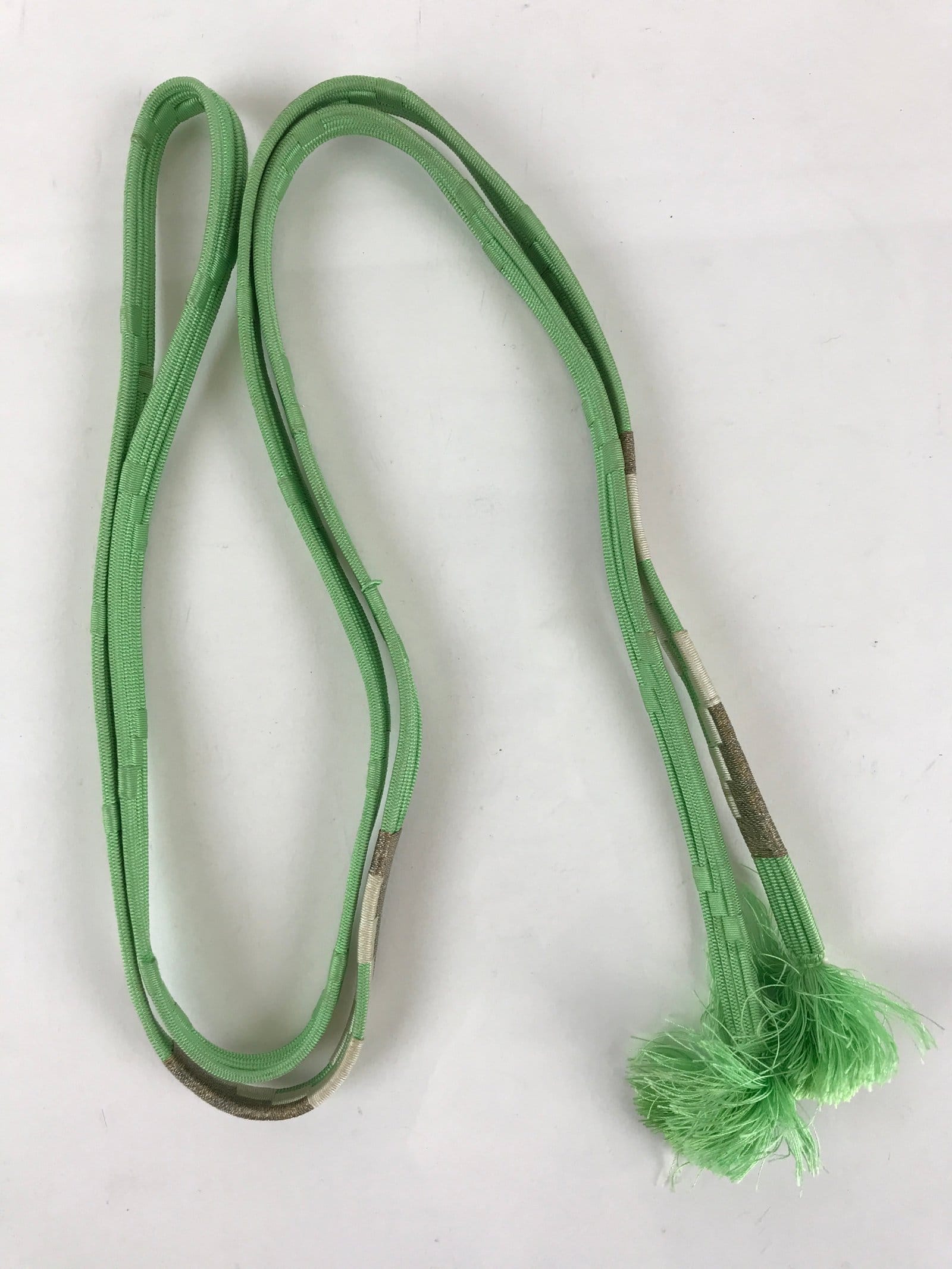 Japanese Obijime Kimono Accessory Silk Kumihimo Vtg Kimono Cord Green OJ178