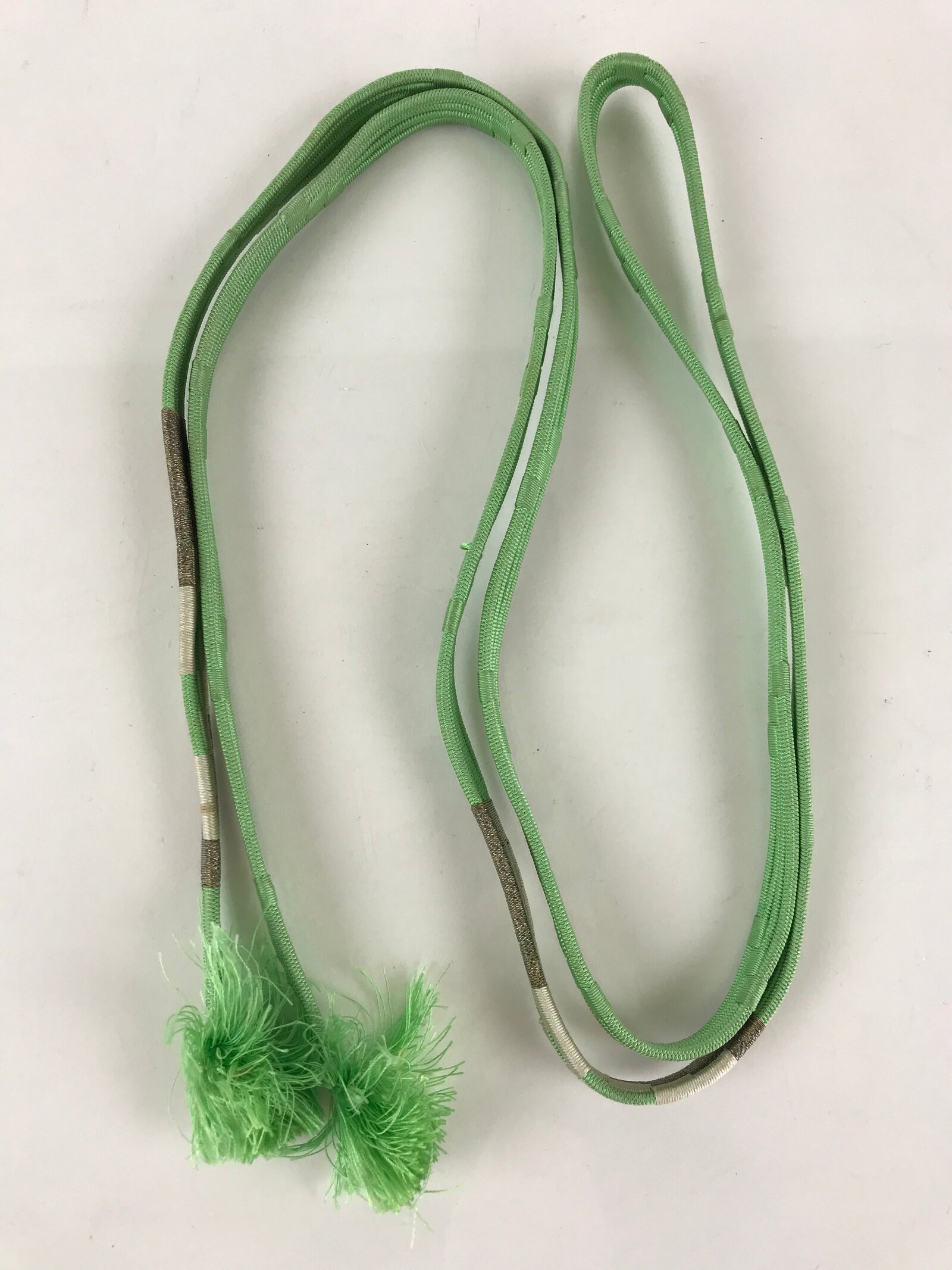 Japanese Obijime Kimono Accessory Silk Kumihimo Vtg Kimono Cord Green OJ178