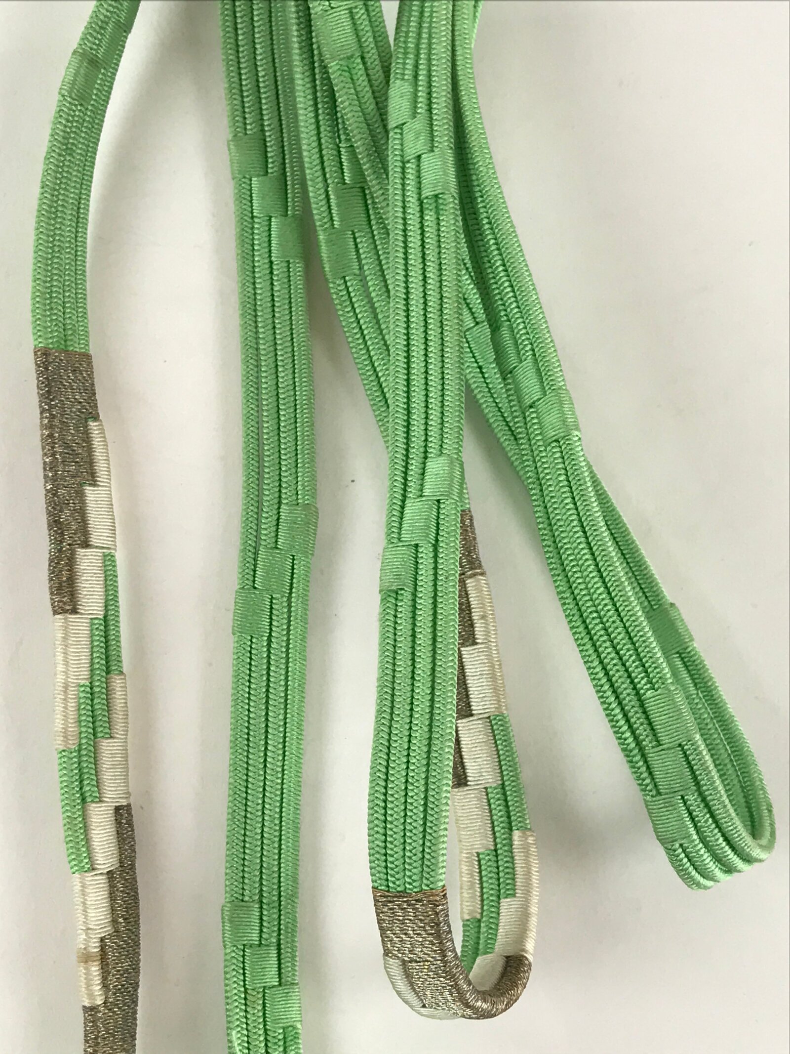 Japanese Obijime Kimono Accessory Silk Kumihimo Vtg Kimono Cord Green OJ178