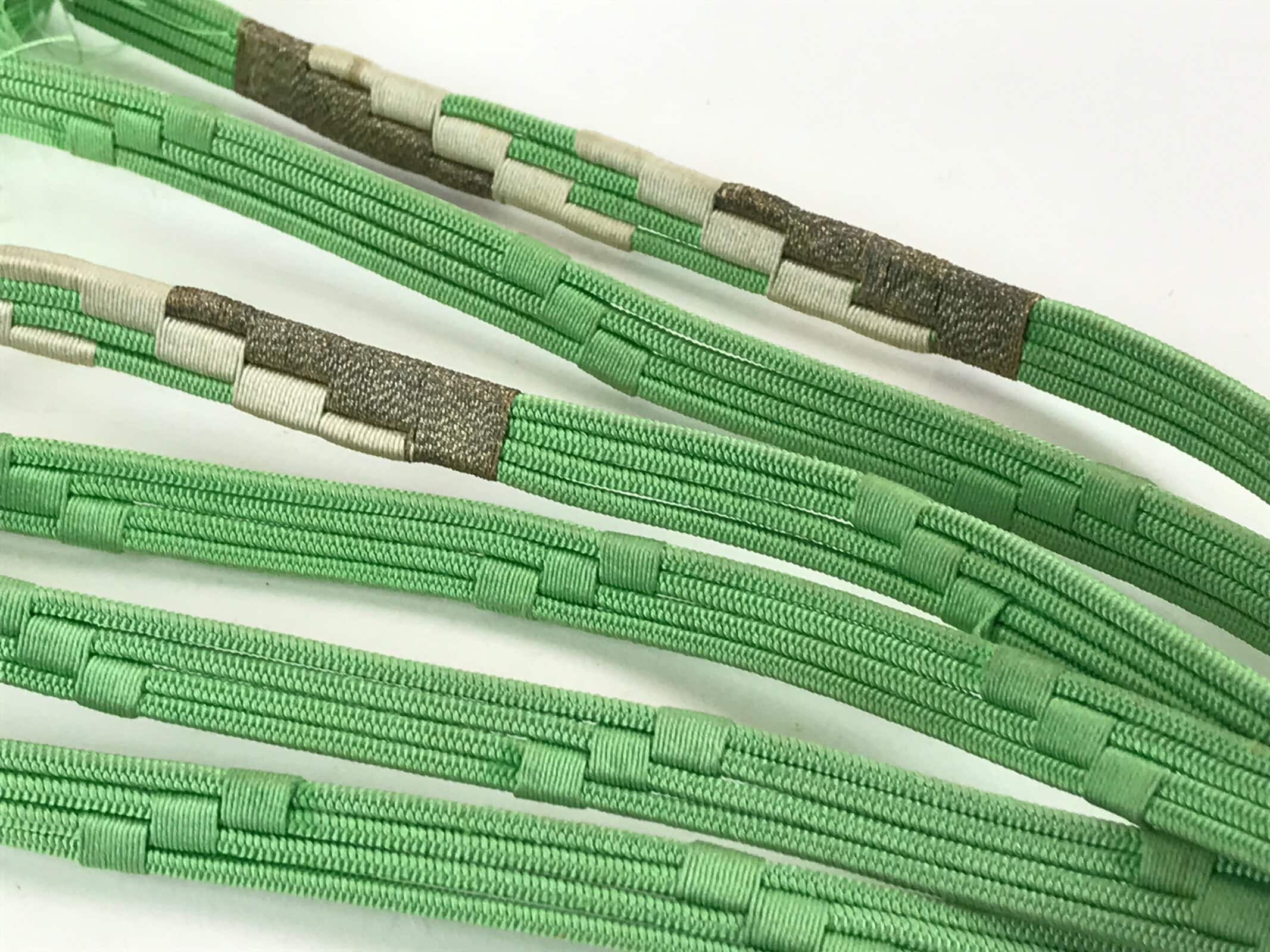 Japanese Obijime Kimono Accessory Silk Kumihimo Vtg Kimono Cord Green OJ178