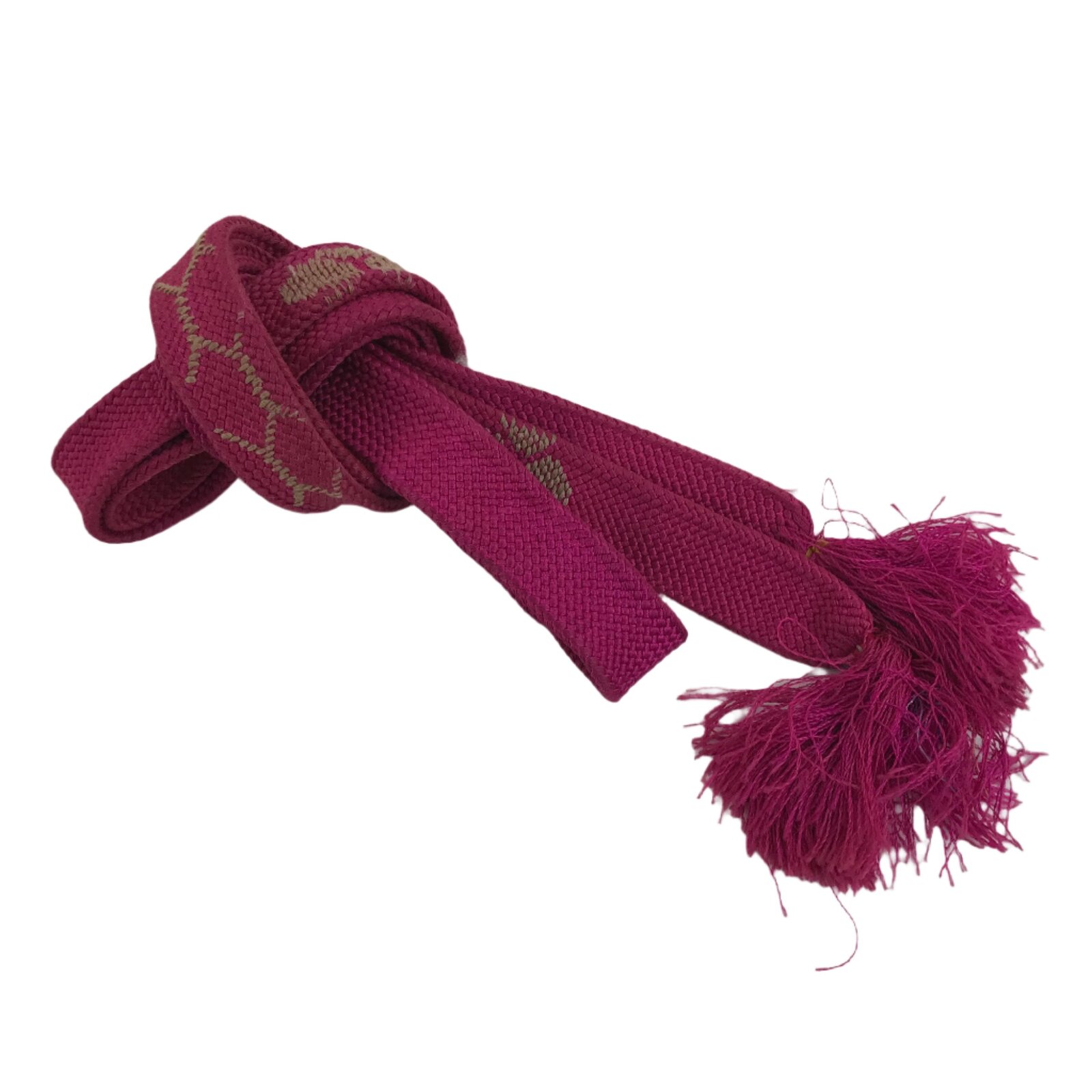 Japanese Obijime Obi Sash Kimono Accessory Vtg Silk Kumihimo Cord Magenta OJ218