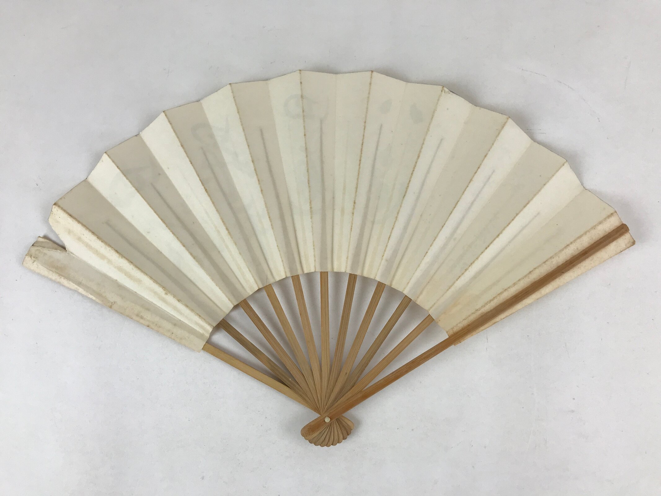 Japanese Paper Folding Fan Sensu Bamboo Frame Big Calligraphy Black 4D775