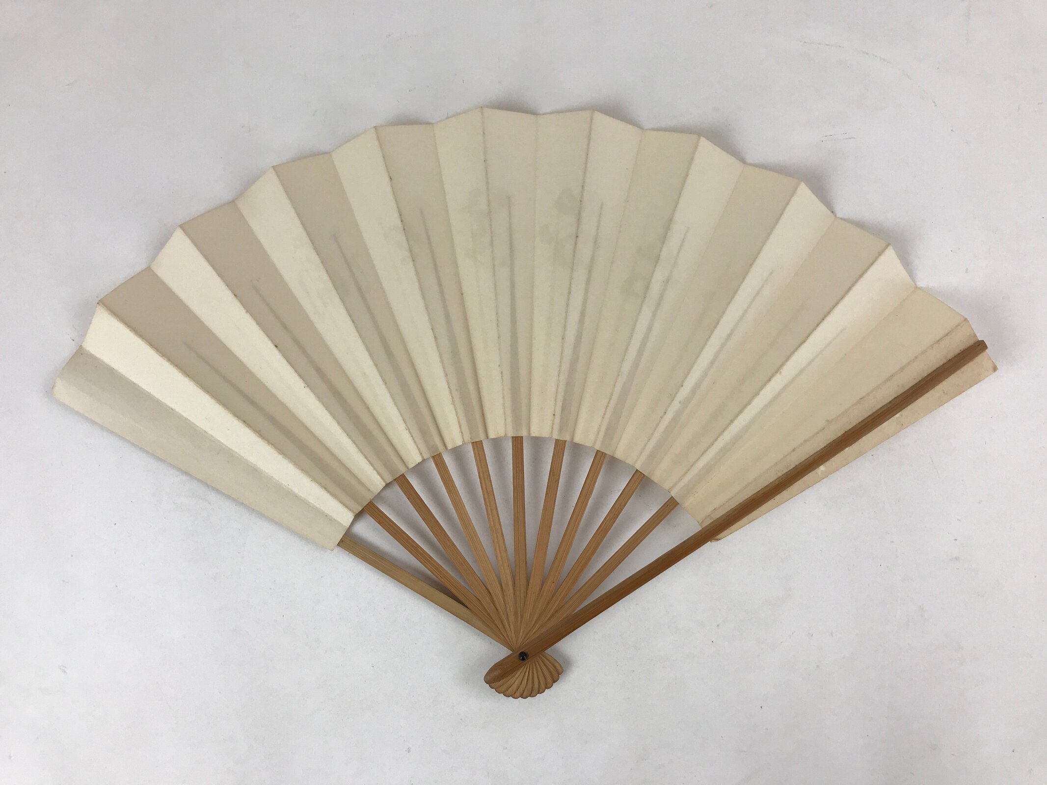 Japanese Paper Folding Fan Sensu Bamboo Frame Calligraphy Kanjis 4D779