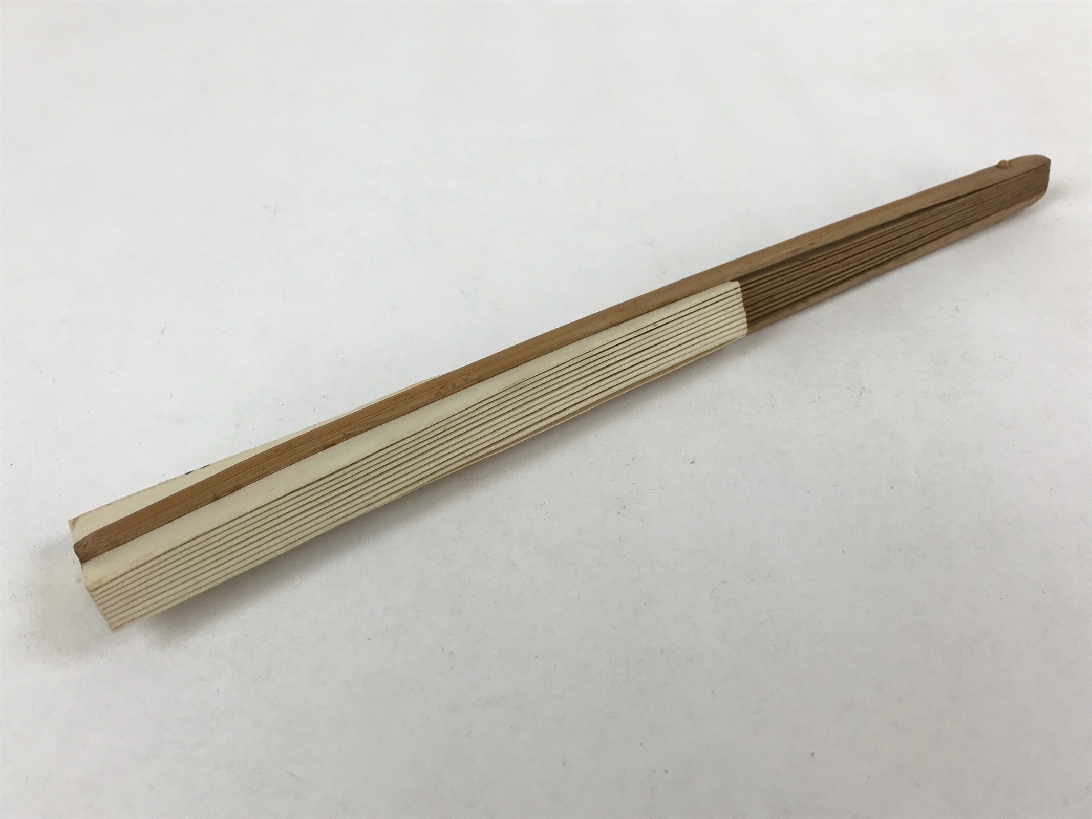 Japanese Paper Folding Fan Sensu Bamboo Frame Landscape Painting 4D776