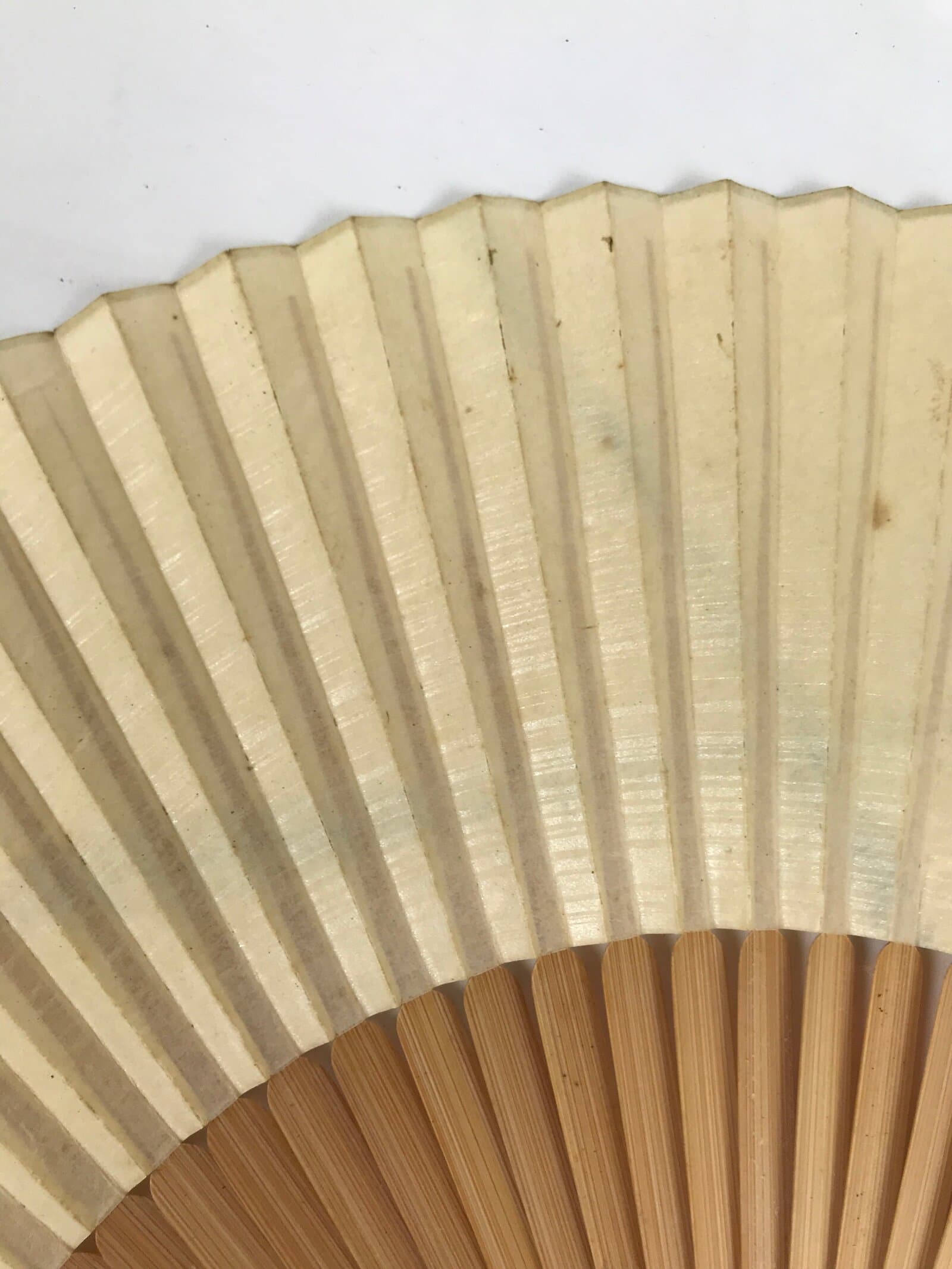 Japanese Paper Folding Fan Sensu Vtg Bamboo Frame Abstract Dragonfly Plant 4D902