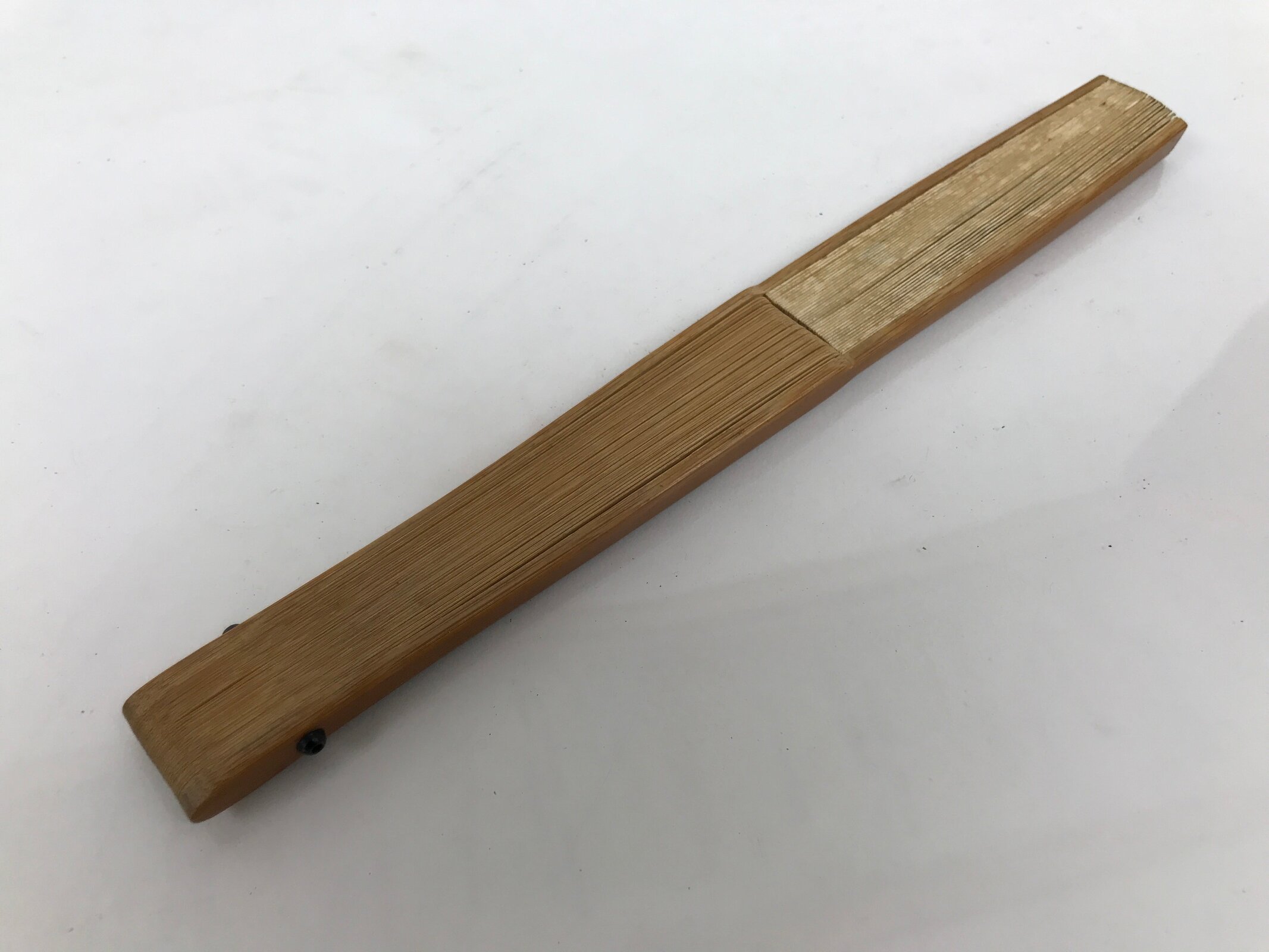 Japanese Paper Folding Fan Sensu Vtg Bamboo Frame Abstract Dragonfly Plant 4D902