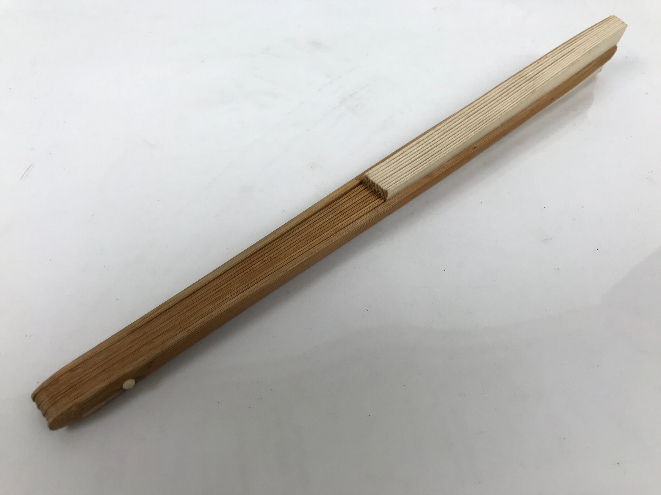 Japanese Paper Folding Fan Sensu Vtg Bamboo Frame Calligraphy New Year 4D925