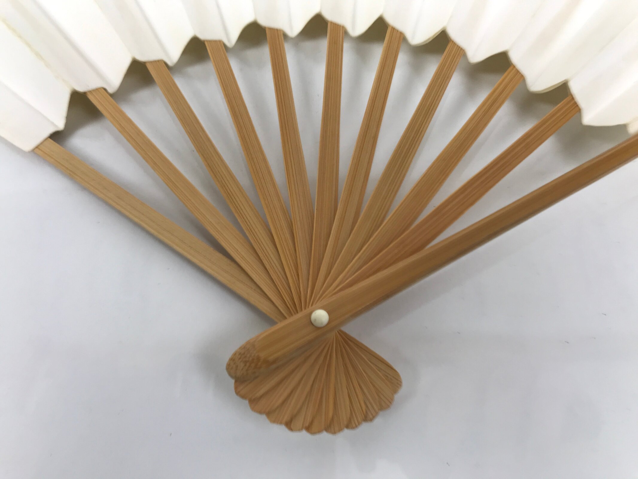 Japanese Paper Folding Fan Sensu Vtg Bamboo Frame Calligraphy Poem Black 4D930