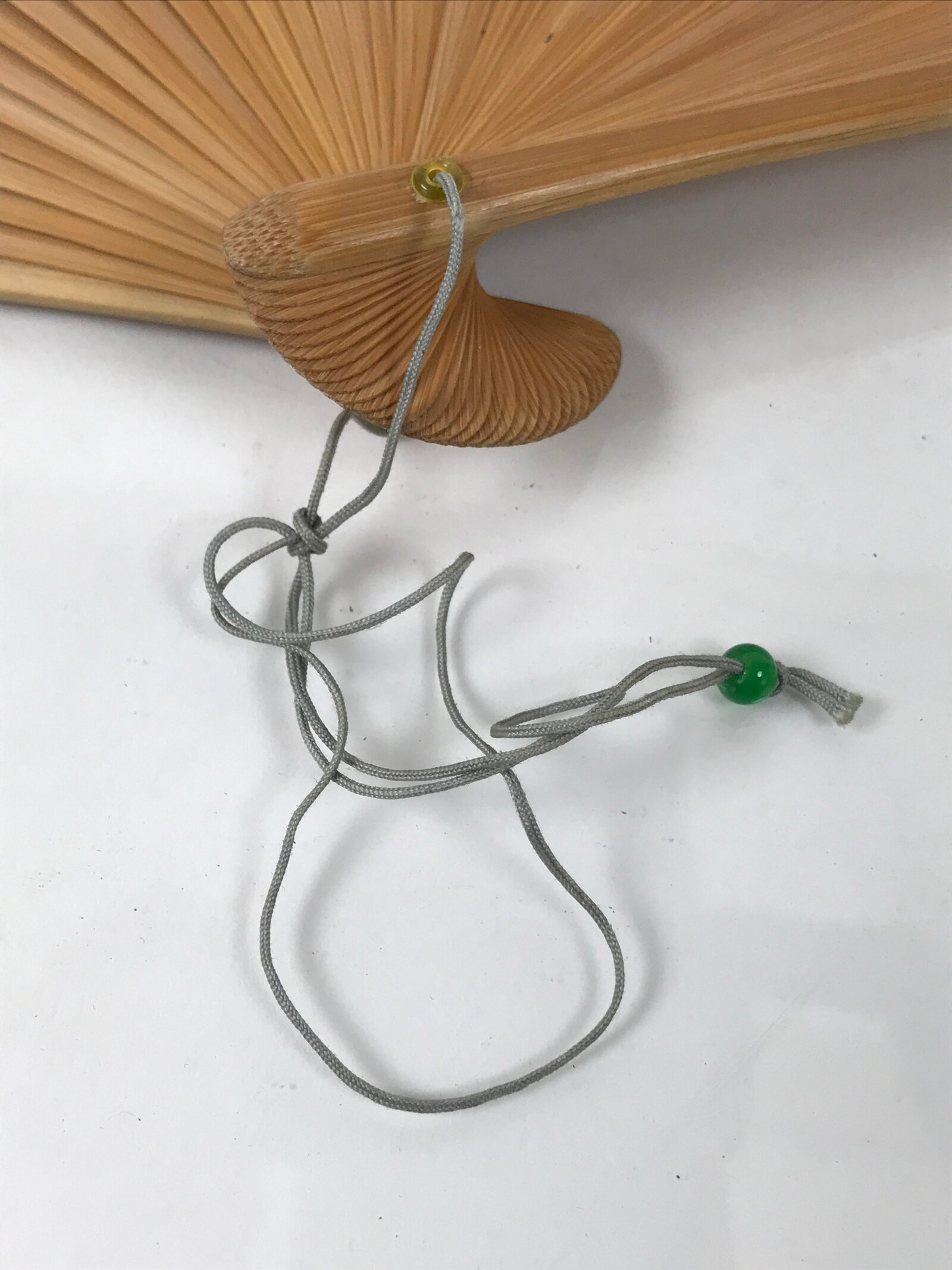 Japanese Paper Folding Fan Sensu Vtg Bamboo Frame Ise Ebi Shrimp Plants 4D897