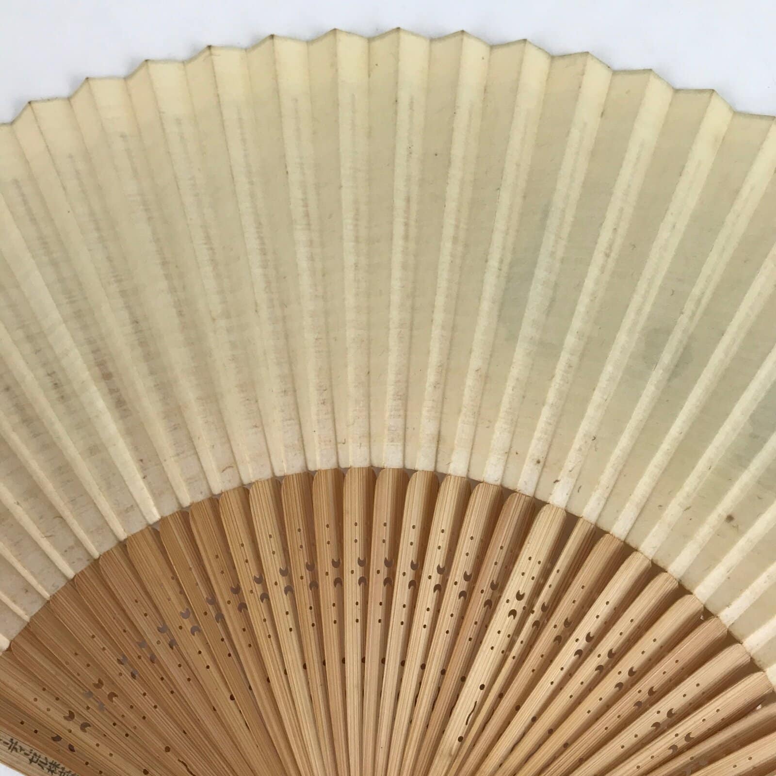 Japanese Paper Folding Fan Sensu Vtg Bamboo Frame Pottery Vases Yanmar 4D846