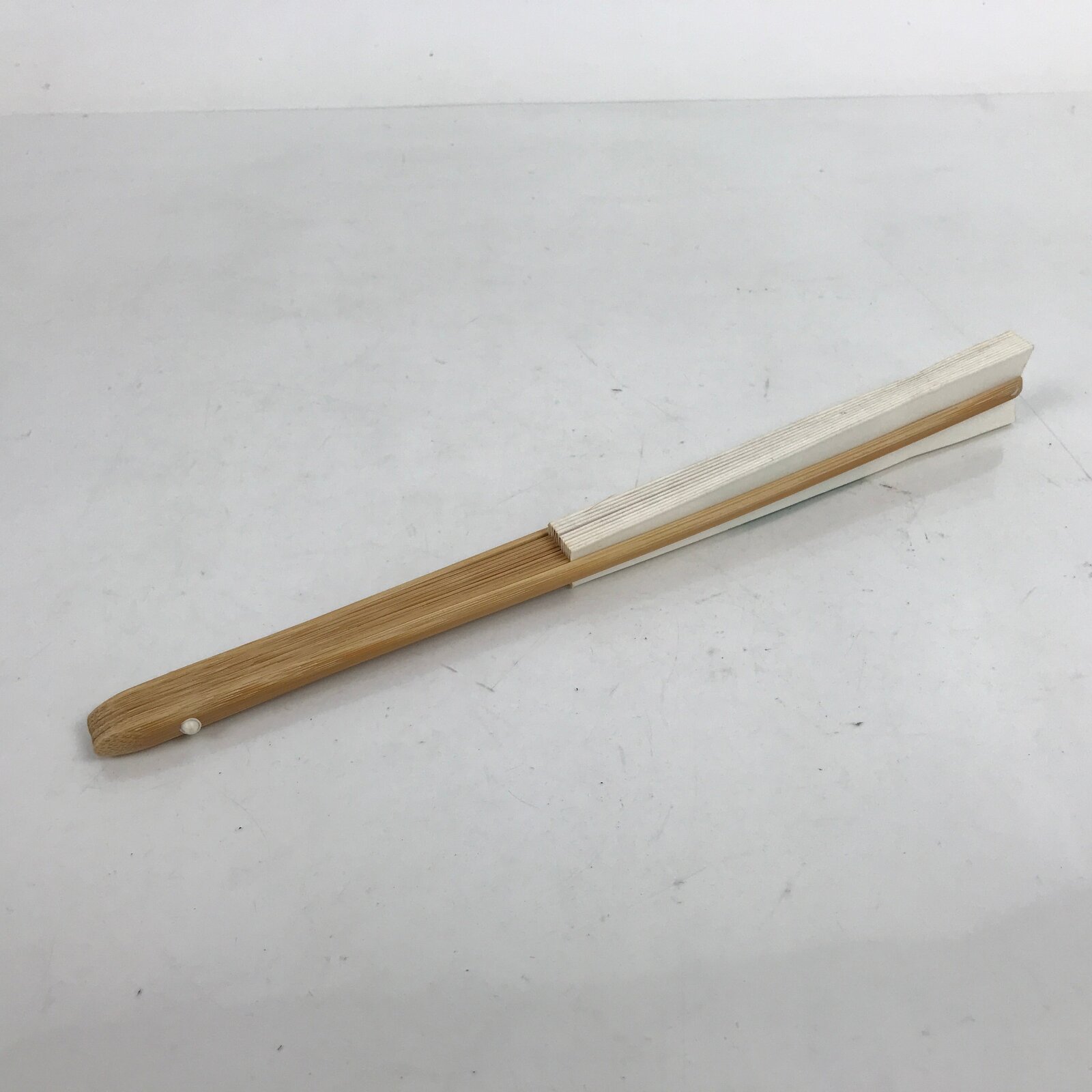 Japanese Paper Folding Fan Sensu Vtg Bamboo Frame Red Flower W/ Stand Box 4D870