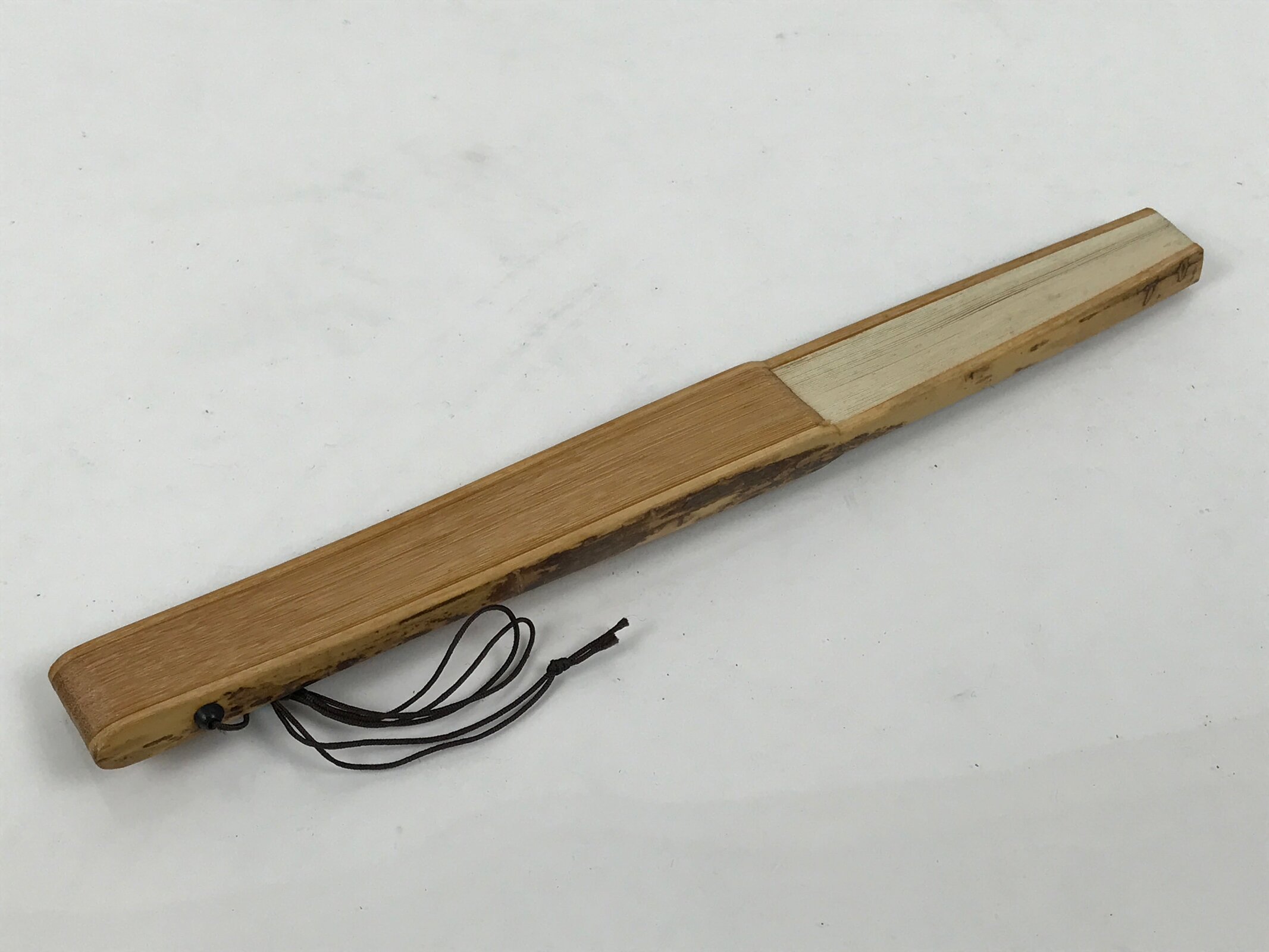 Japanese Paper Folding Fan Sensu Vtg Bamboo Frame Silver Turnips Pepper 4D912